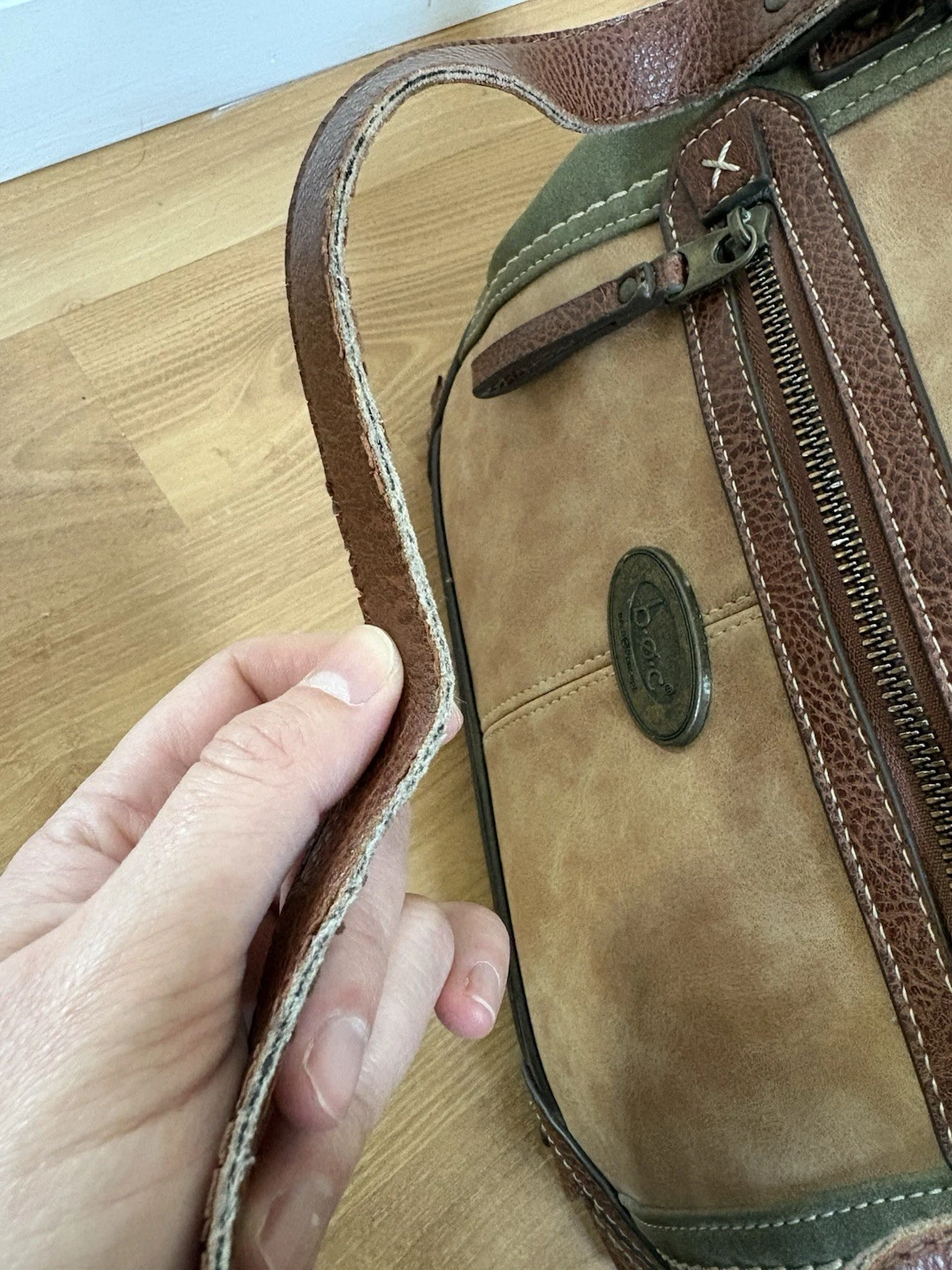 b.o.c. Tan and Olive Shoulder Bag - O Bag