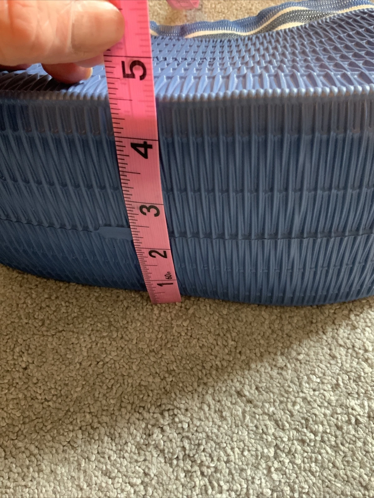 O Bag Made In Italy Rubber Shoulder Fabric Insert Chain Handle Blue Striped Flaw - O Bag