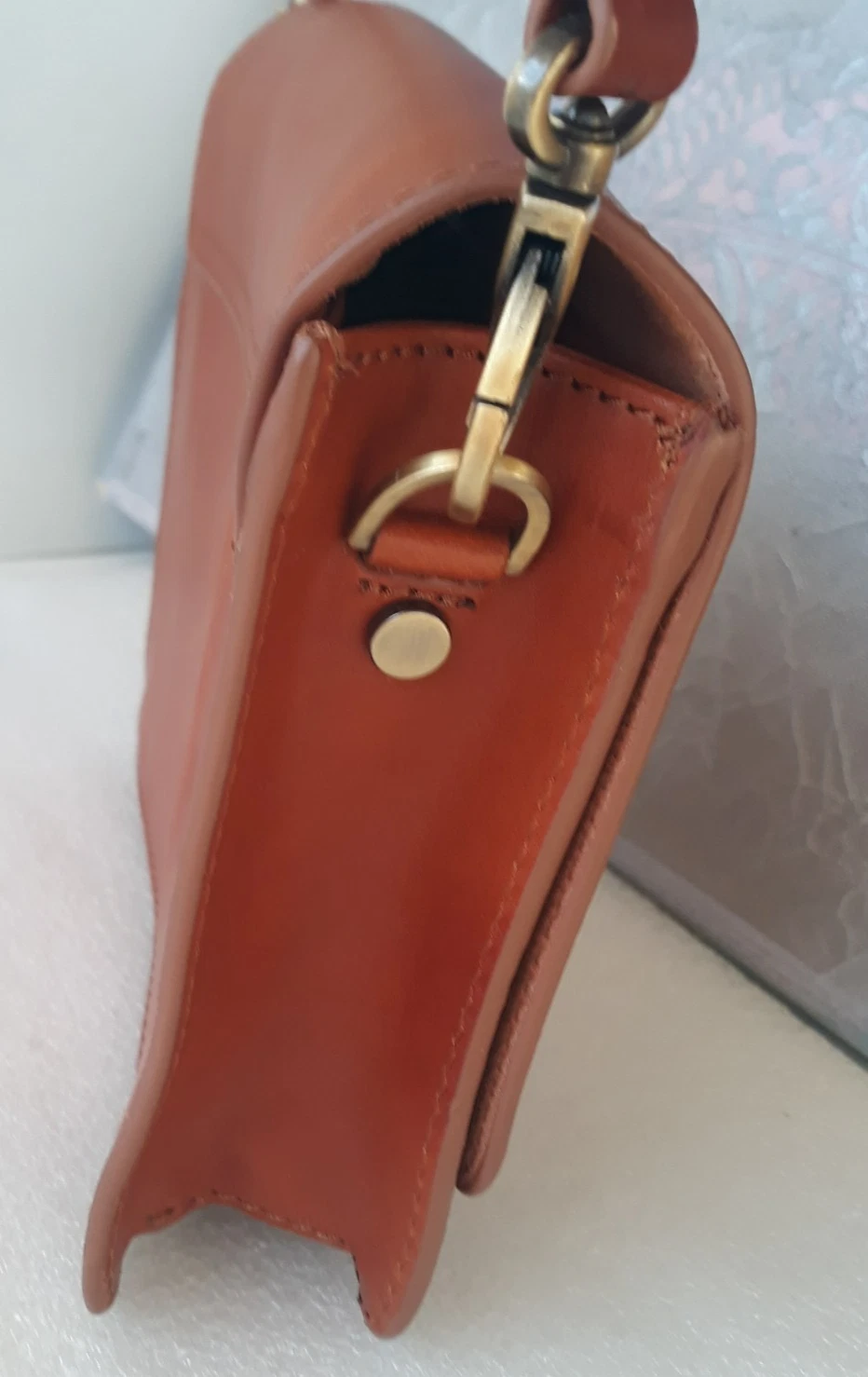 O MY BAG ~ Amsterdam ~ Crossbody Small Bag Purse Brown Leather ~ Magnetic ~ New - O Bag