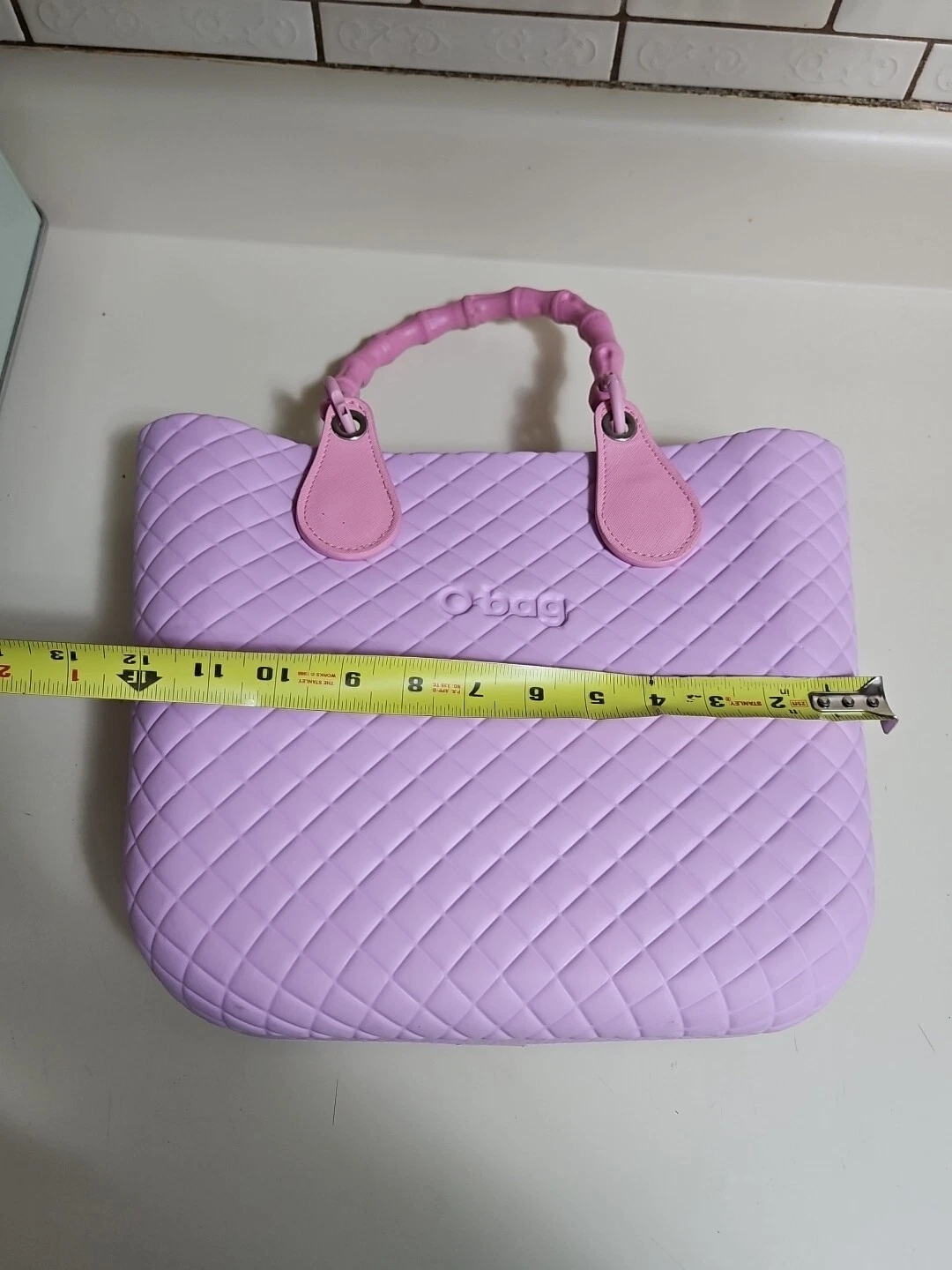 O Bag Tote Lilac Purple Washable Double Shoulder Handbag Lined Beach Scene Tote - O Bag