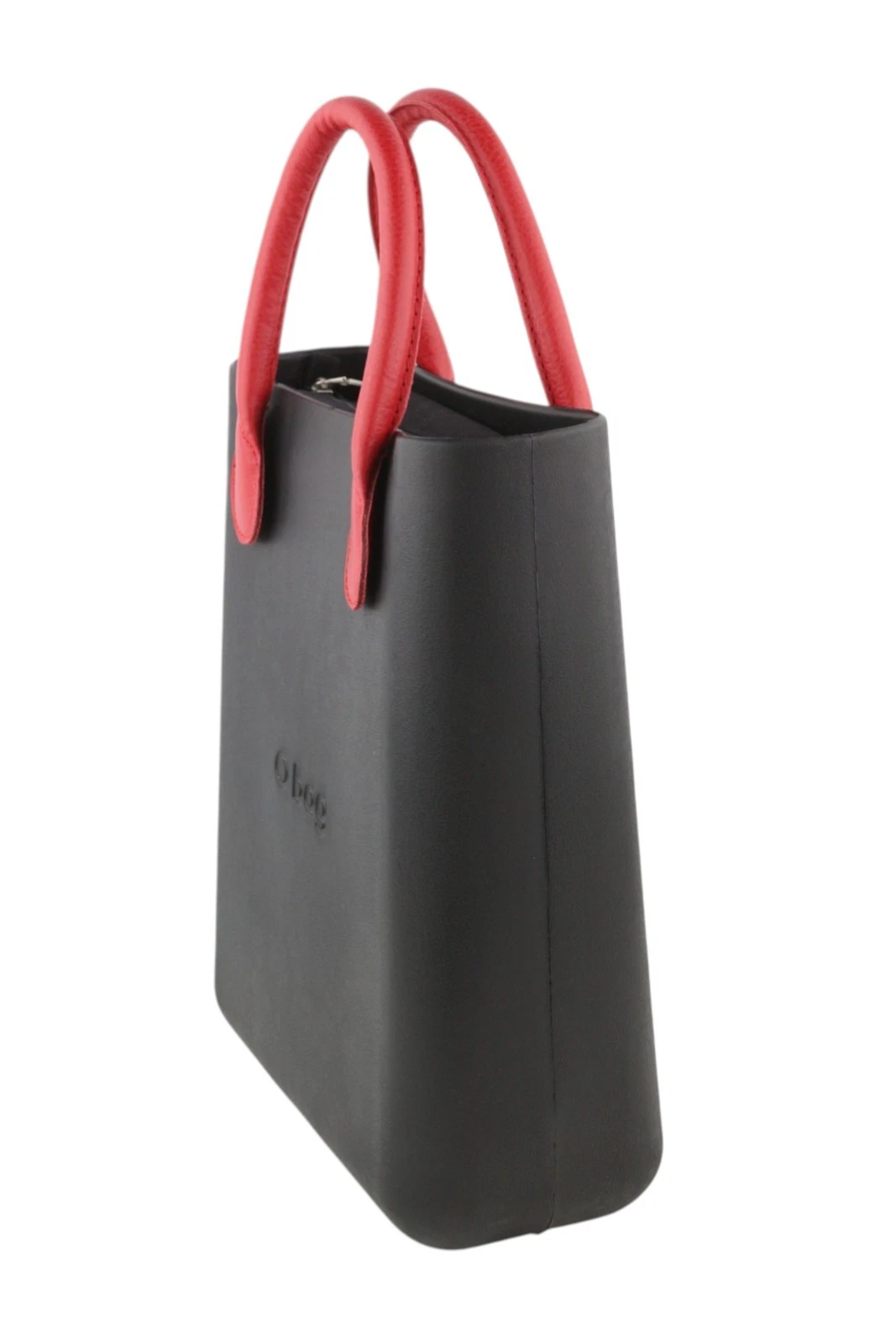 O Bag Chic Women Bag OS Black Textured Pattern Front Square Tote Inner Pouch - O Bag