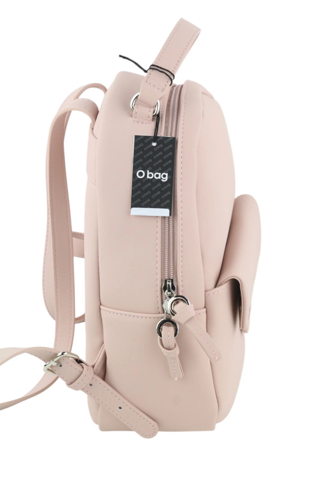 O Bag Sofia Women Bag OS Light Pink Double Handle Backpack Zip Closure Logo - O Bag