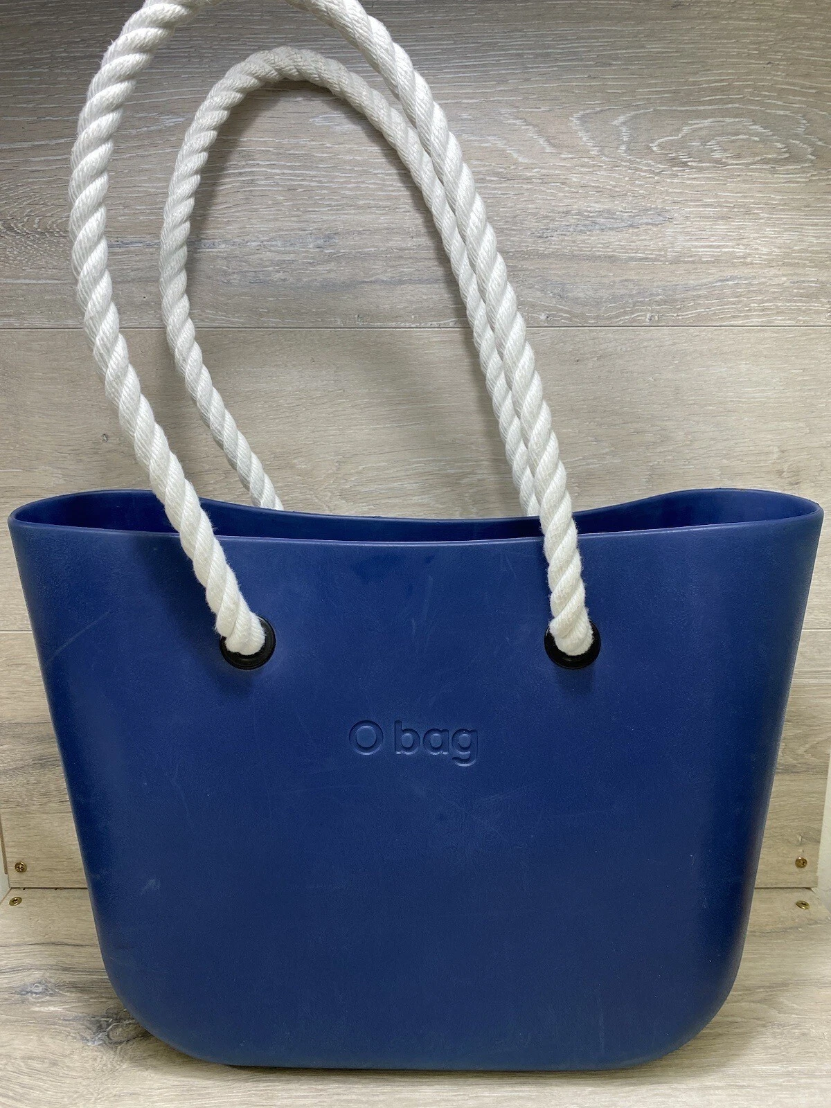 O Bag Fullspot Tote Handbag Purse Handles Rubber Washable Blue Extra Handles - O Bag