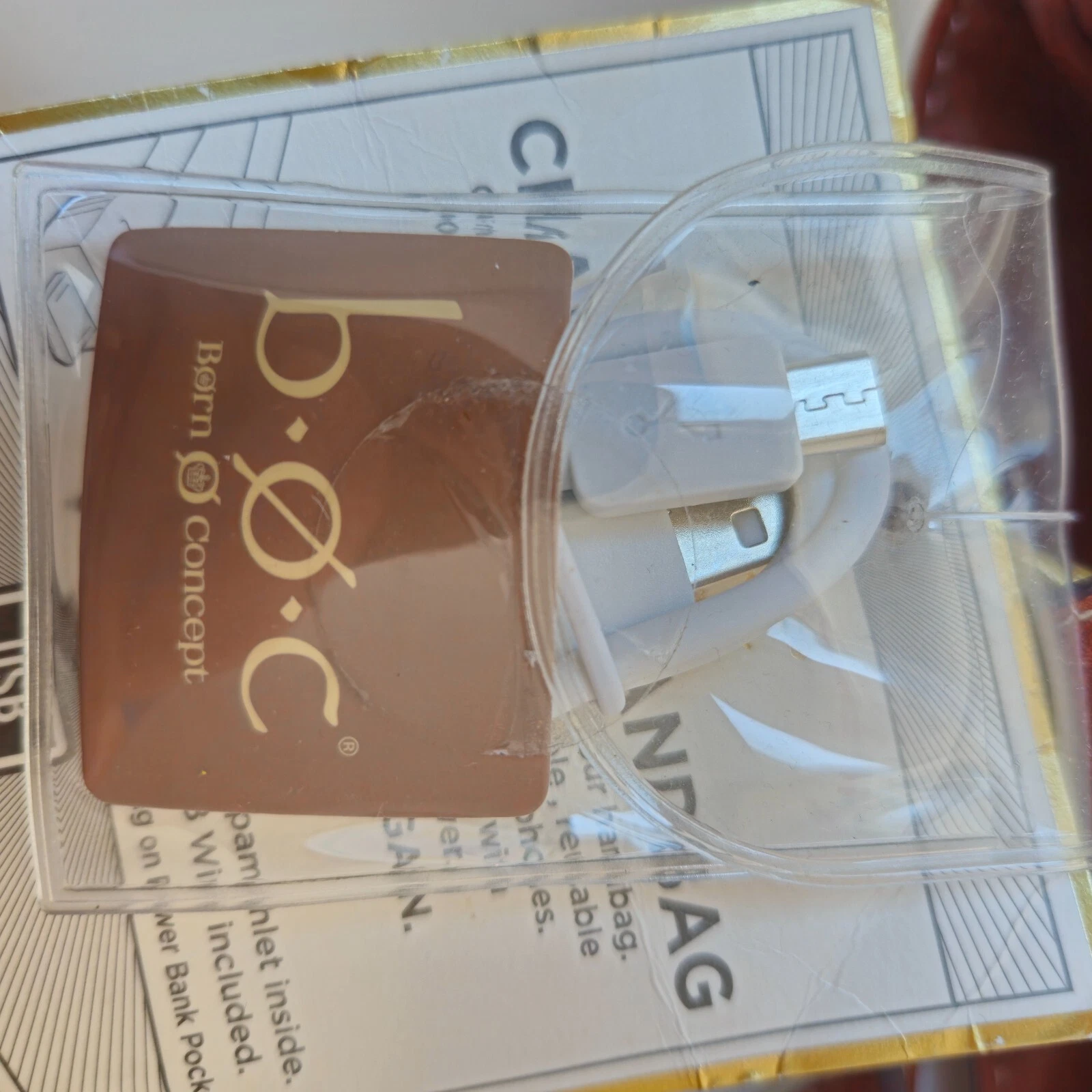 B.O.C. Crocket Power Tulip Brown Cream Tan Vegan Leather Purse Handbag - O Bag