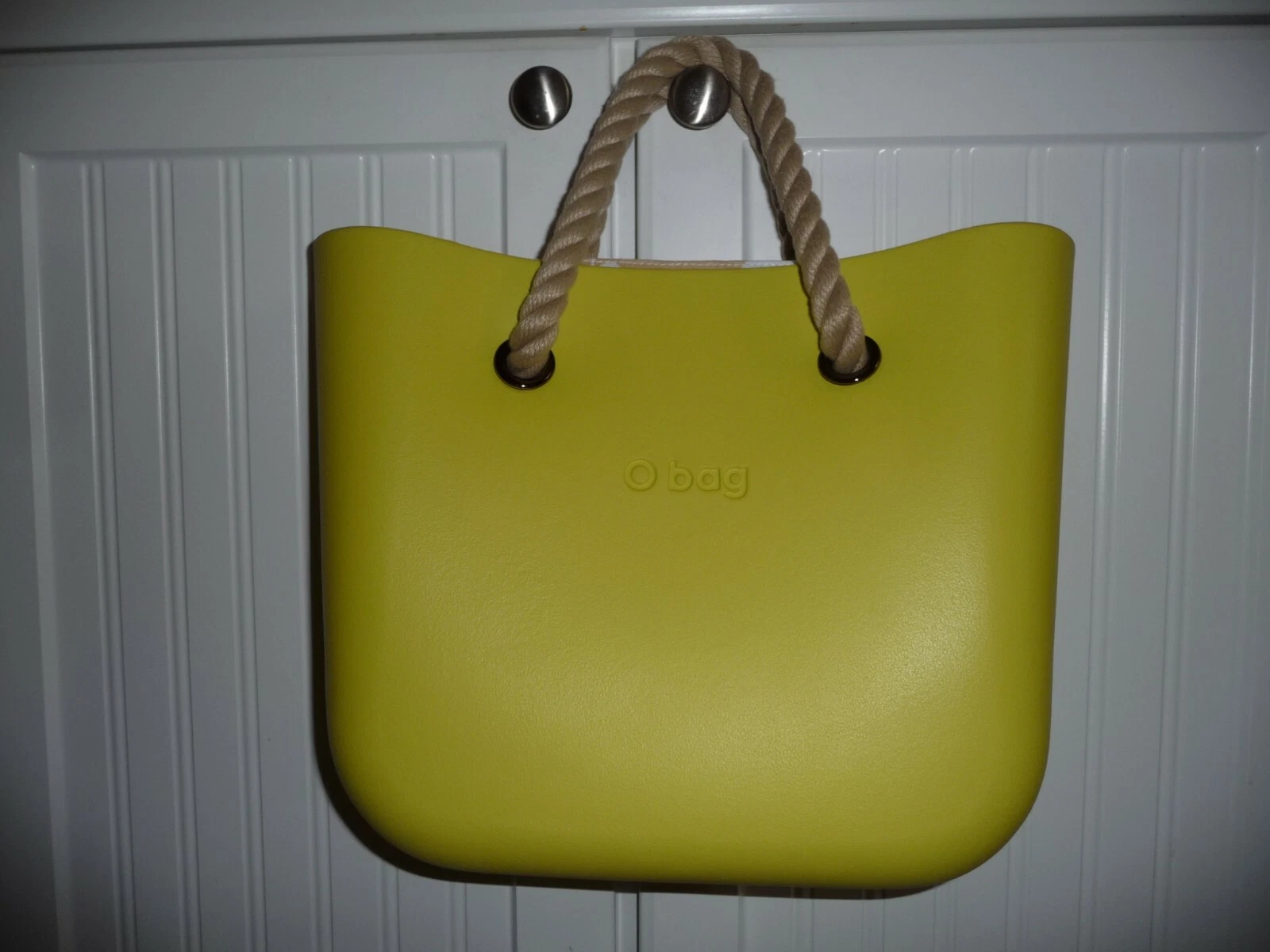 O Bag Happy Lime Green With Natural Rope Handle. Made in Italy - O Bag