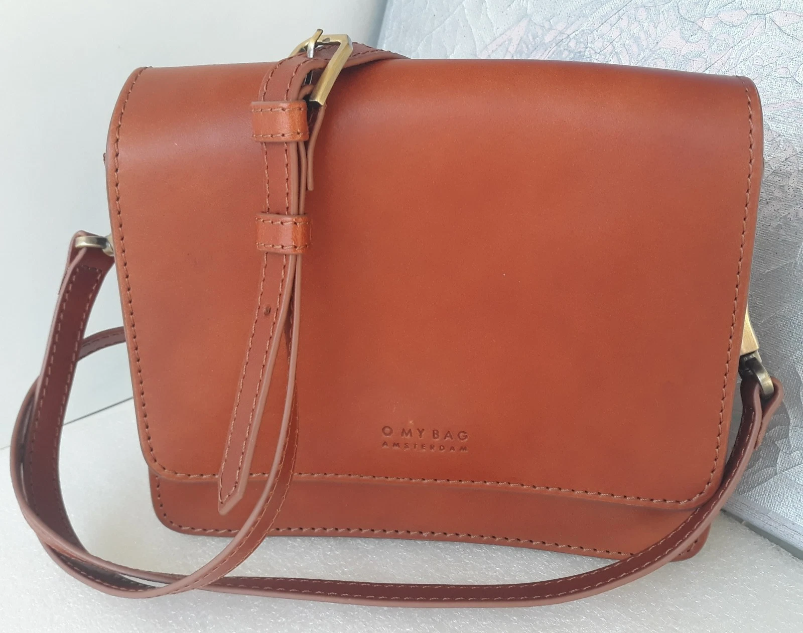 O MY BAG ~ Amsterdam ~ Crossbody Small Bag Purse Brown Leather ~ Magnetic ~ New - O Bag