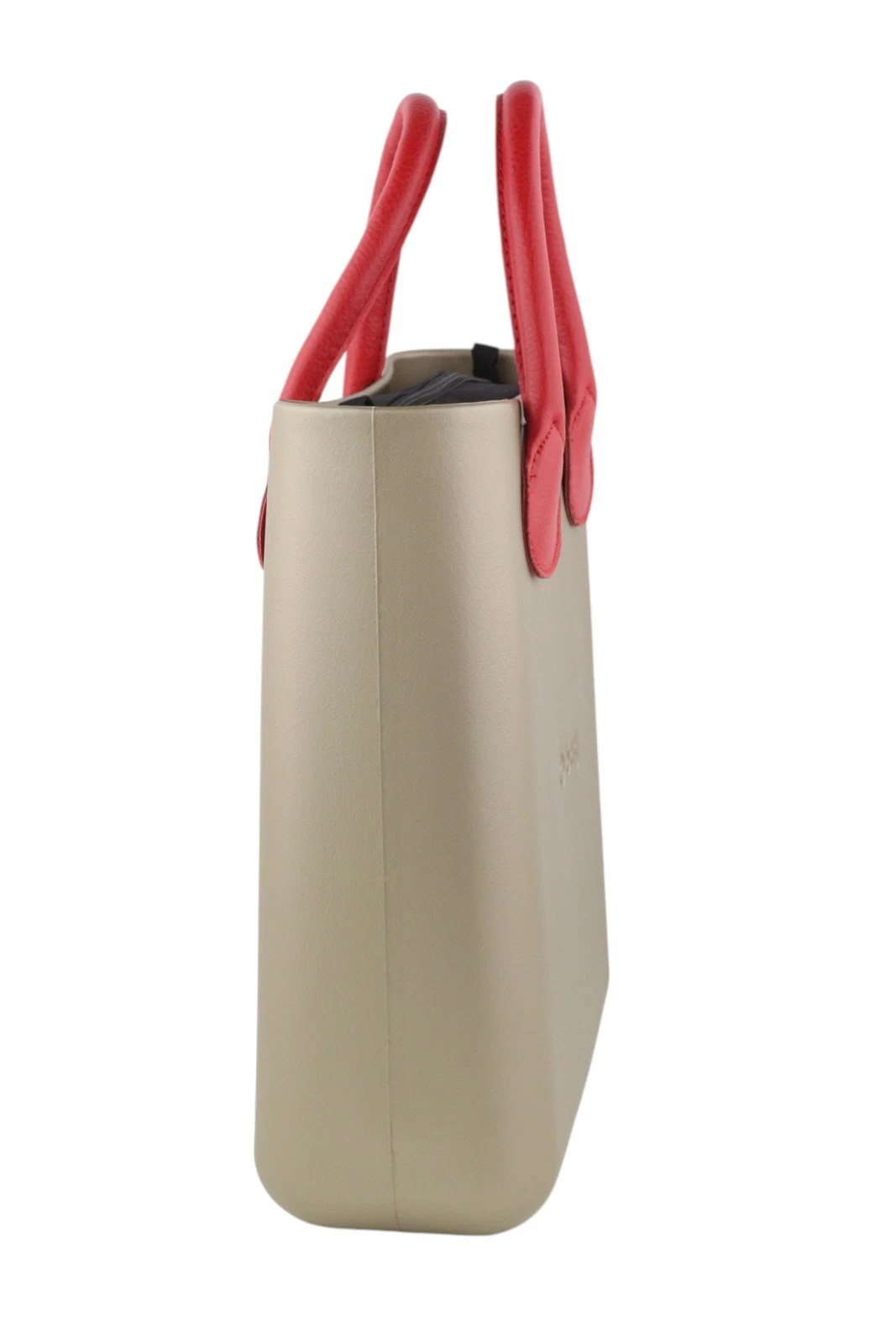 O Bag Chic Women Bag OS Brown Gold Square Tote Double Handles Inner Pouch - O Bag