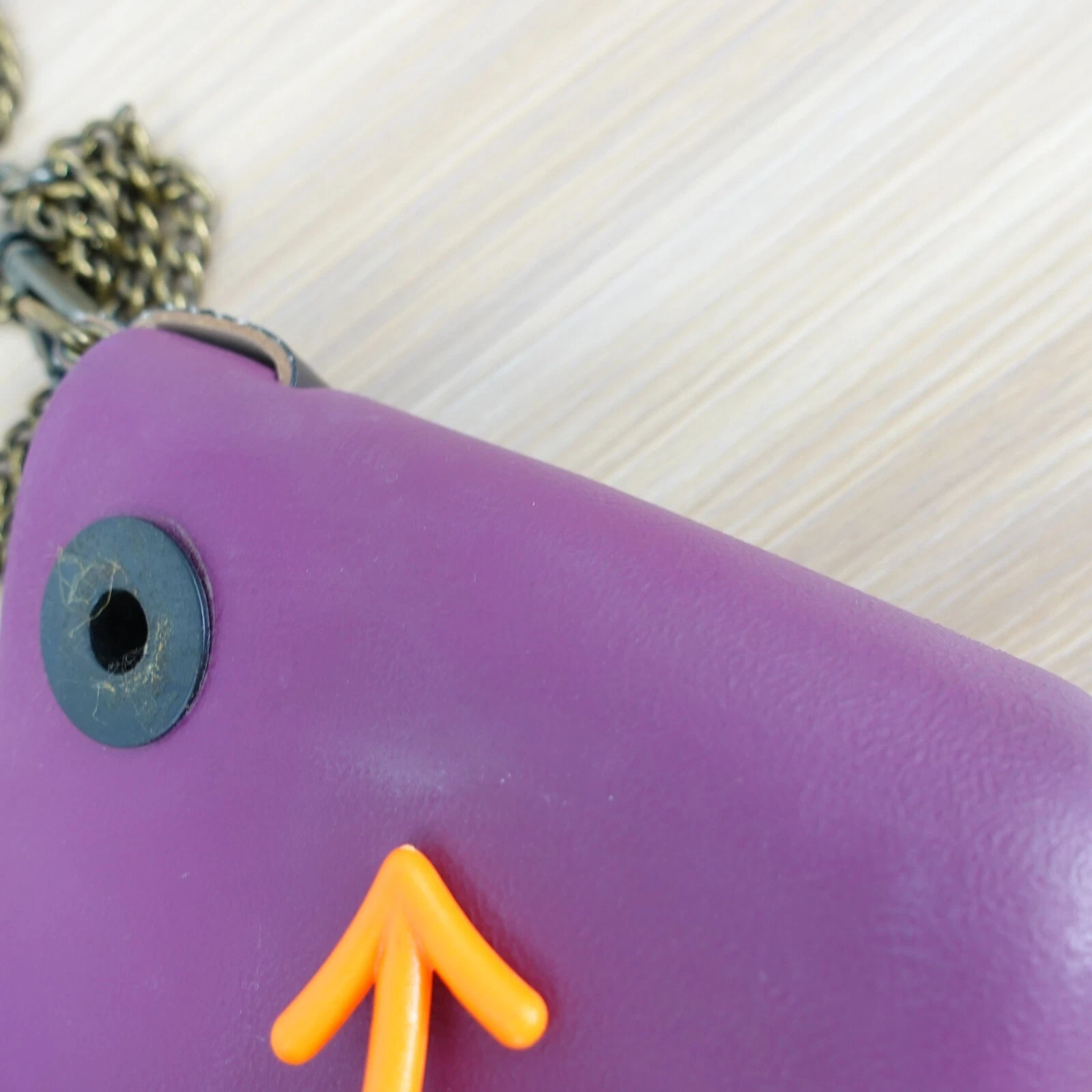 Plum Crossbody Purse Sling Gold Chain Small Italian Rubber Bag Clutch ITALY - O Bag