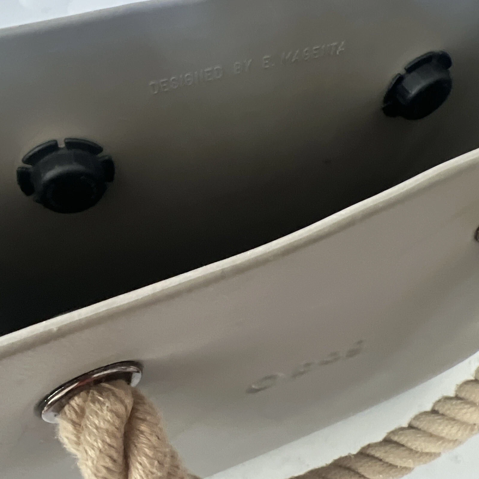 OBag Rubber Classic Tote w/Rope And Leather Straps 2 Straps Included - O Bag