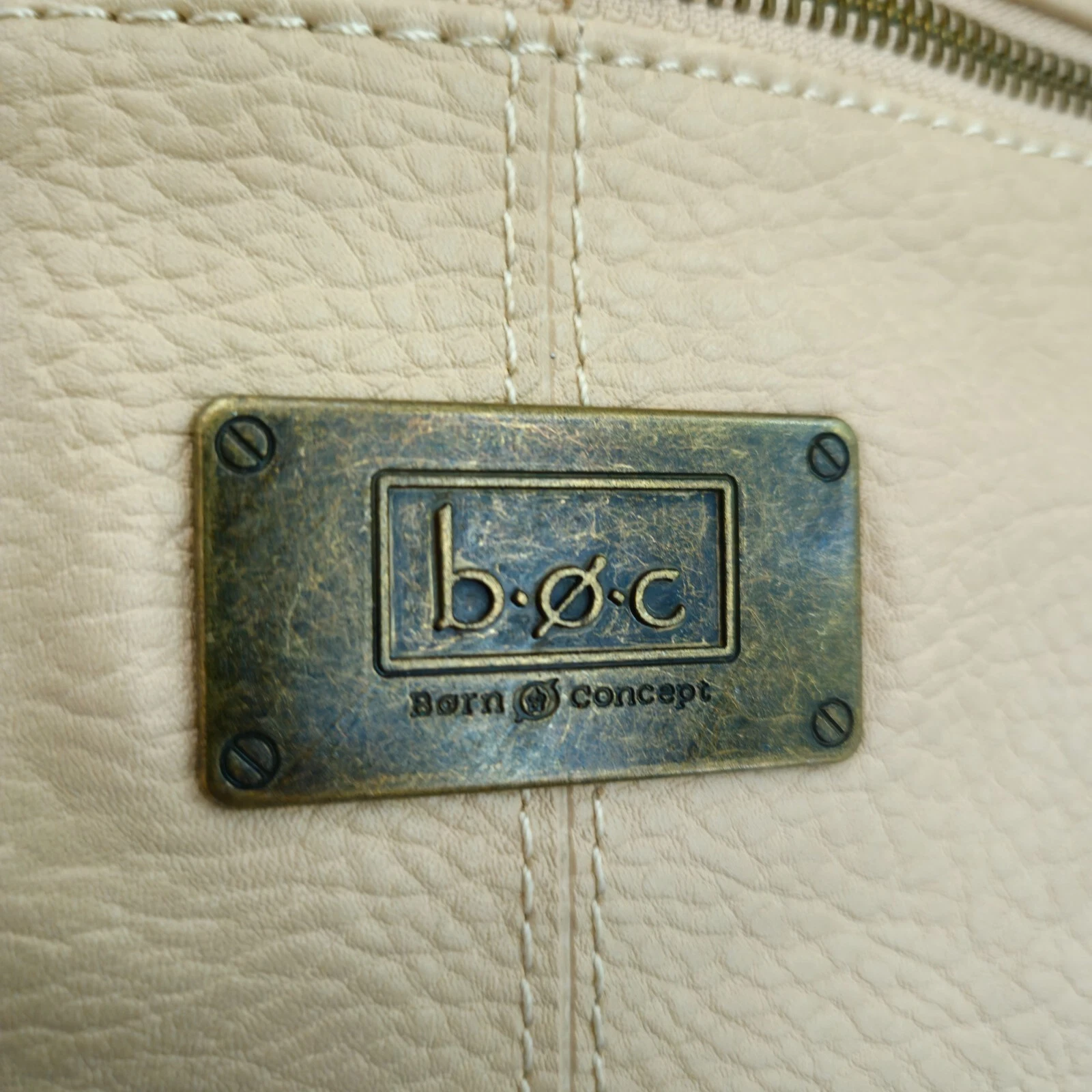 B.O.C. Crocket Power Tulip Brown Cream Tan Vegan Leather Purse Handbag - O Bag