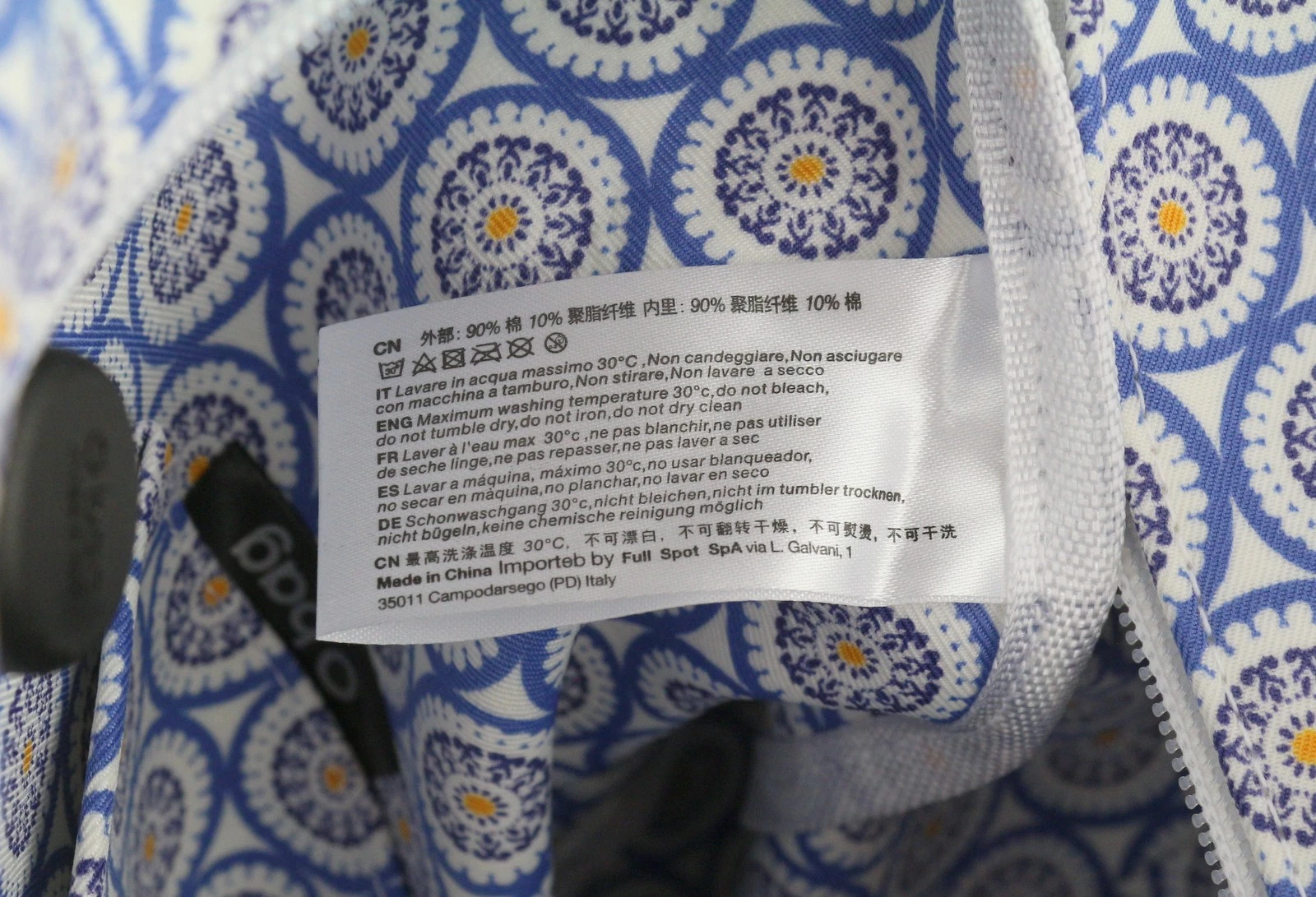 O Bag Urban Women Bag OS White Dual Handles Patterned Liner Trapeze Tote - O Bag