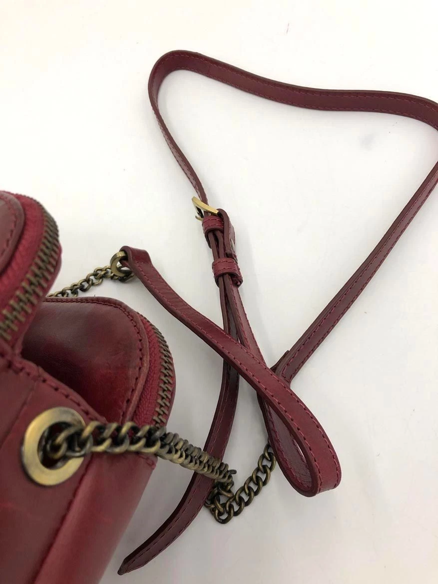 O My Bag Leather Chain Shoulder Bag Wine Red Used Ladies From Japan - O Bag