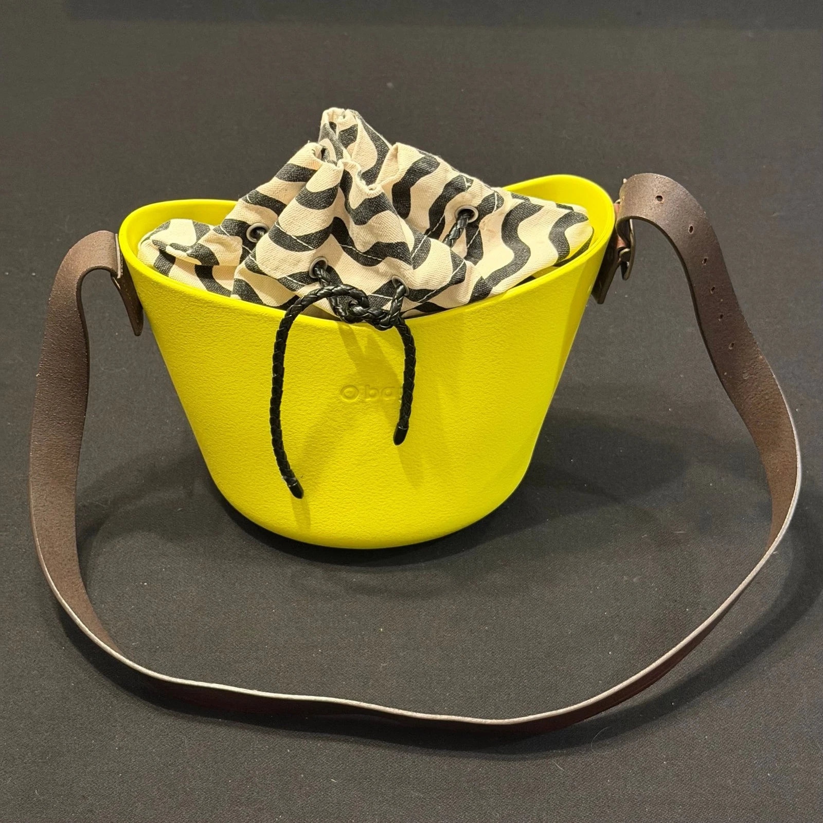 O Bag Made In Italy EVA Compound Basket Tote Crossbody Bag Yellow - O Bag