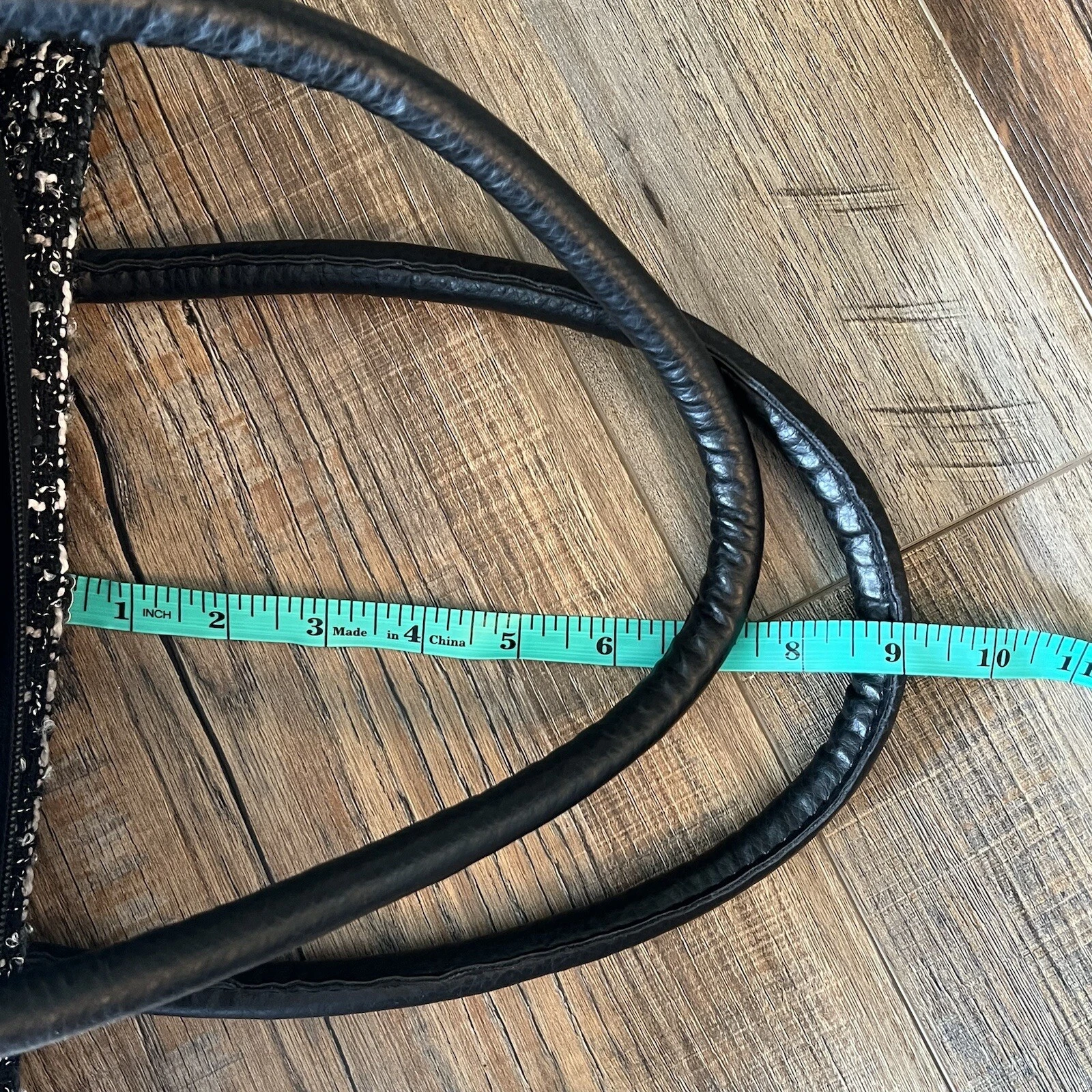 O bag Obag Italy Bronze Brown / Black Handles & Tweed Insert Tote Purse Handbag - O Bag