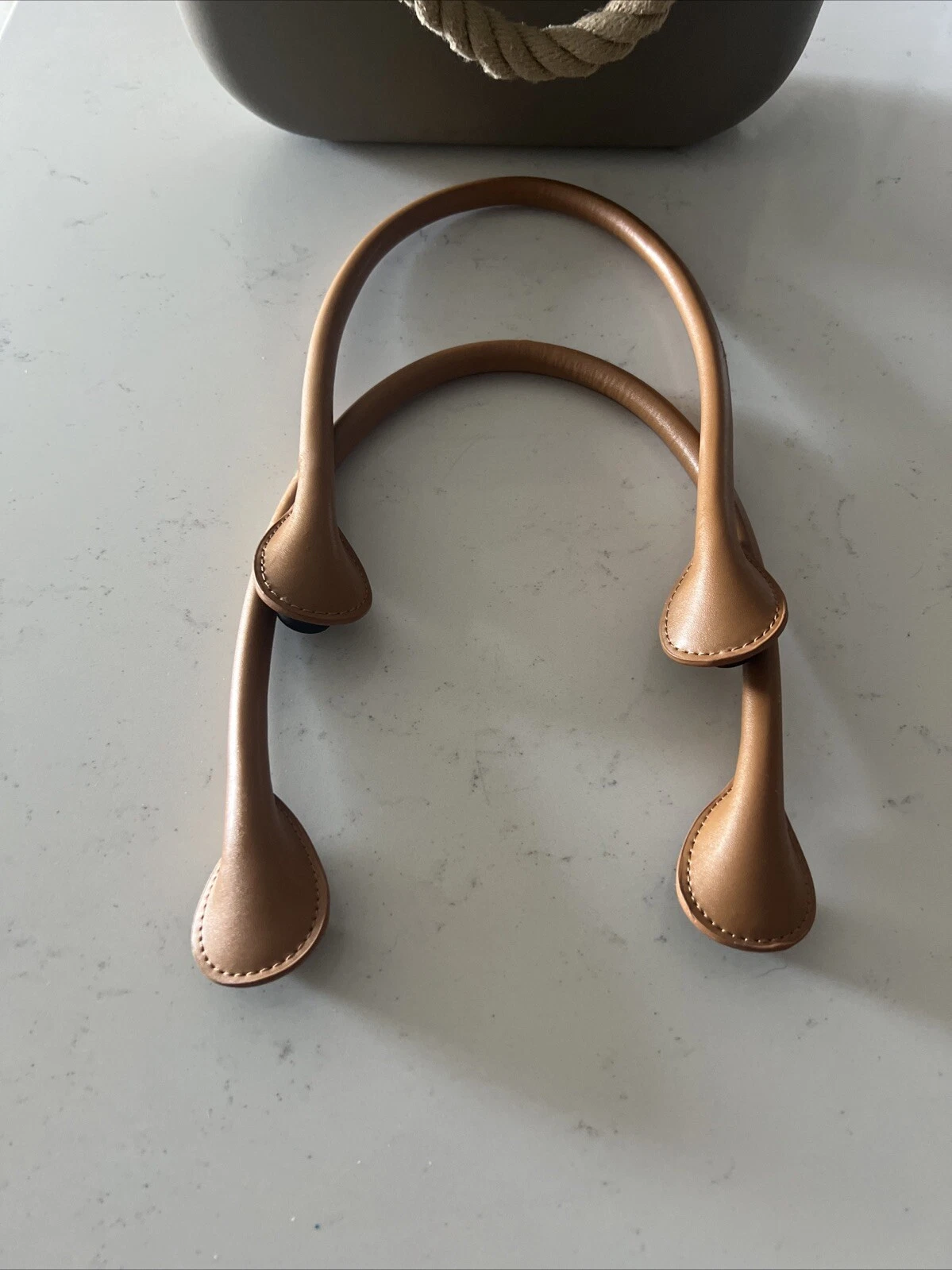 OBag Rubber Classic Tote w/Rope And Leather Straps 2 Straps Included - O Bag