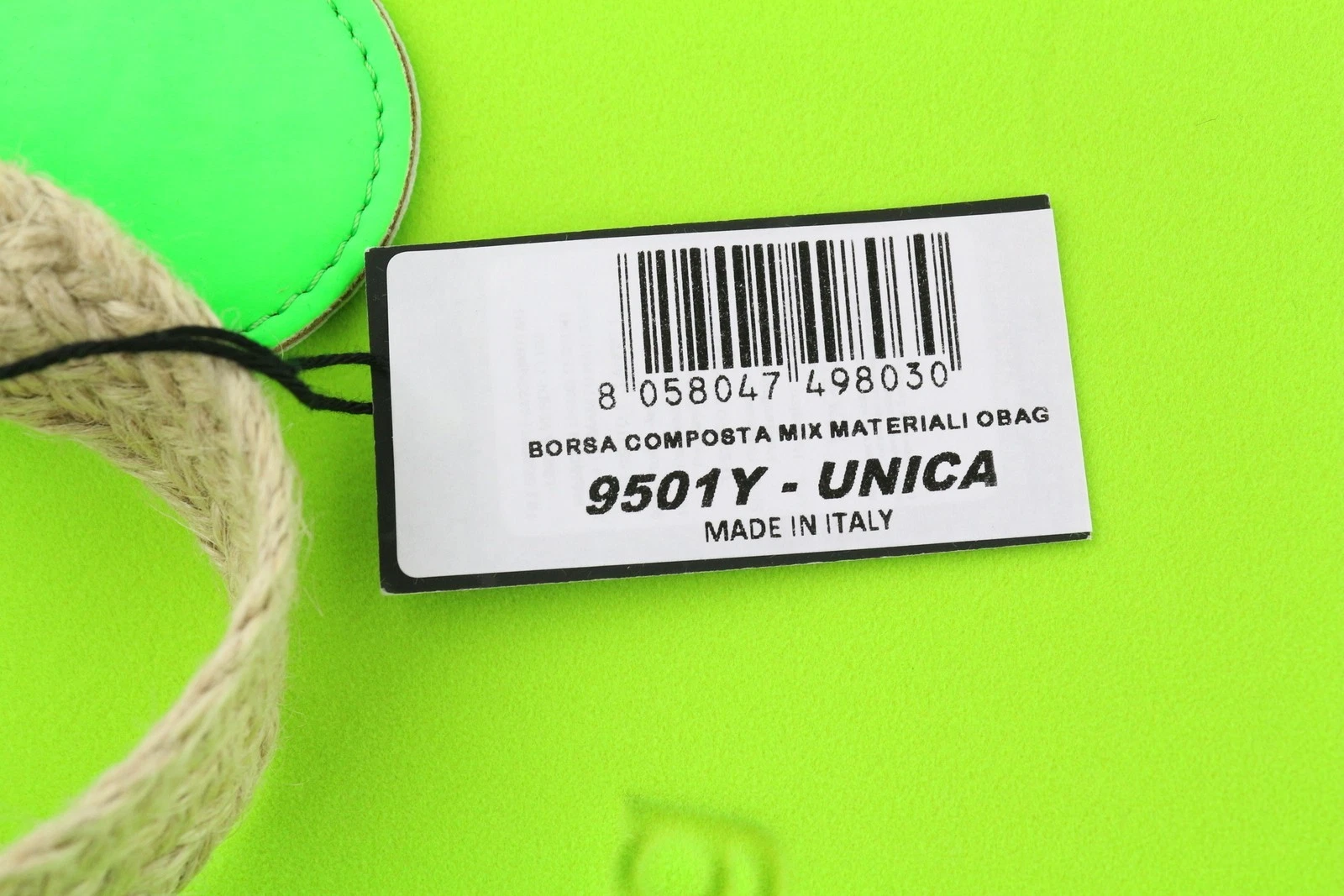 O Bag Armenia Women's Bag OS Neon Green Inner Double Handle Tote Bag Logo - O Bag