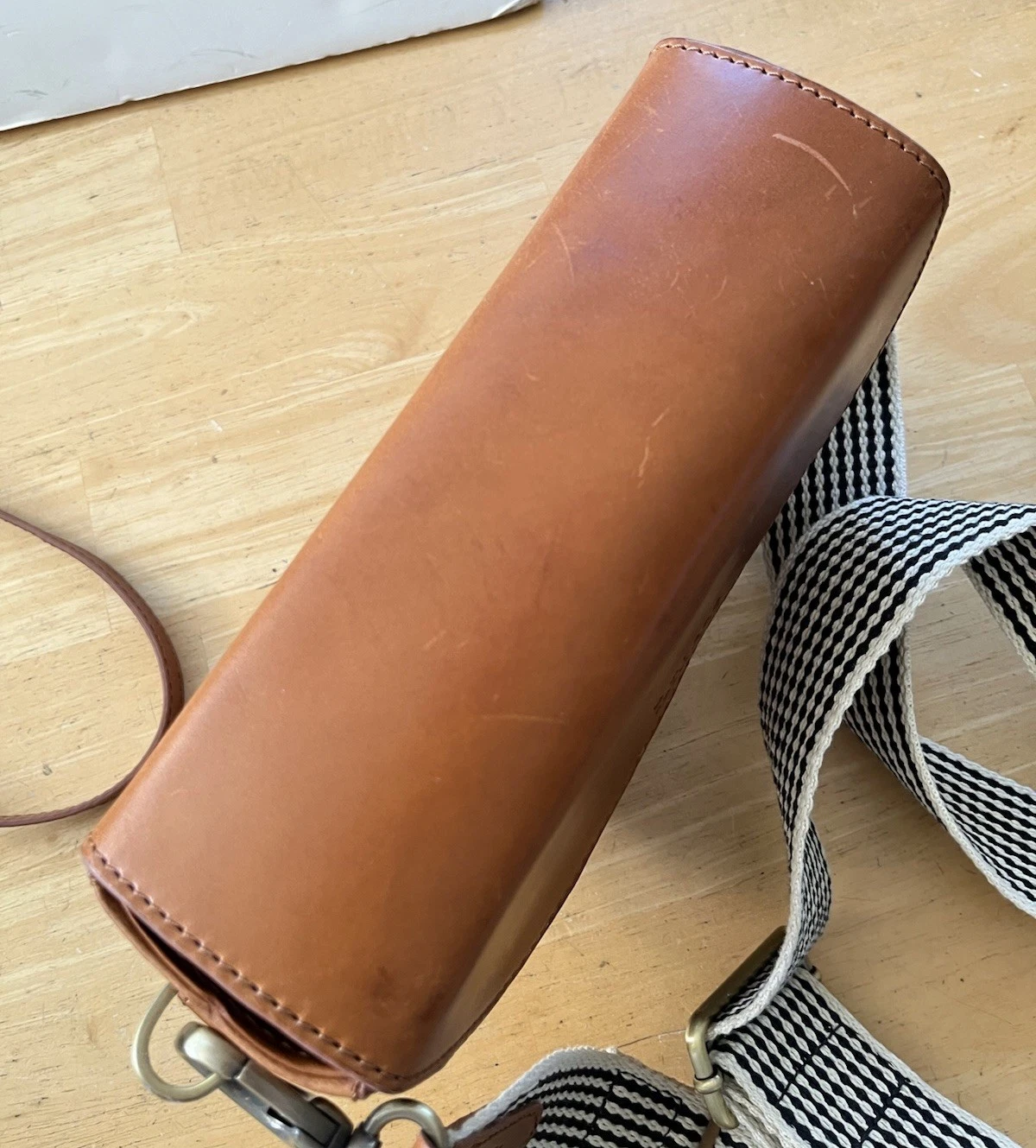 O My Bag Amsterdam AVA Cognac Leather Crossbody Saddle Bag Purse w/ 2 Straps EUC - O Bag