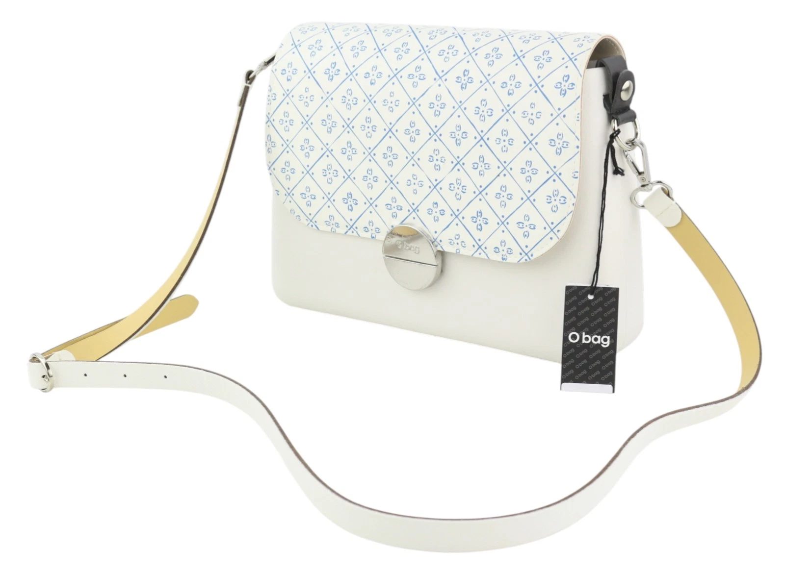 O Bag Glam Women Bag OS White Pattern Adjustable Strap Clasp Crossbody - O Bag