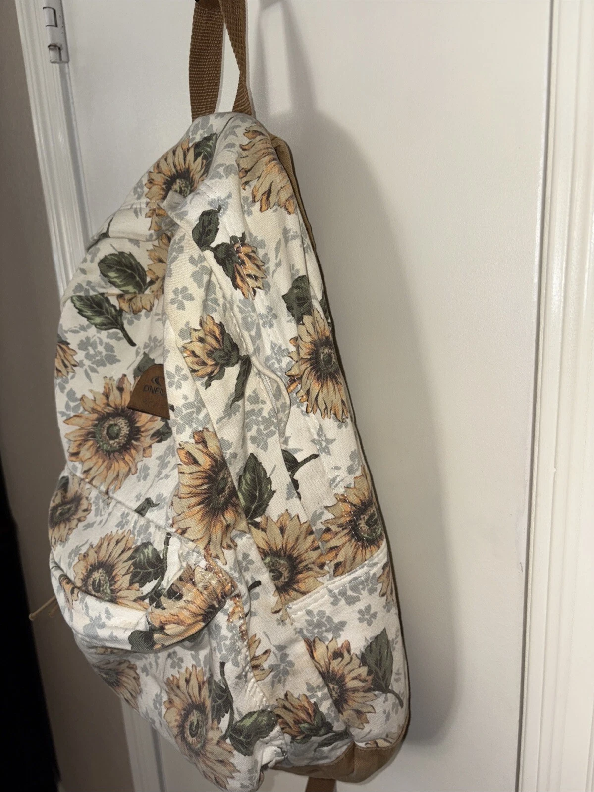 O’niel Board Shorts - Women’s Sunflower Print Backpack Bag - Yellow White Y2K - O Bag