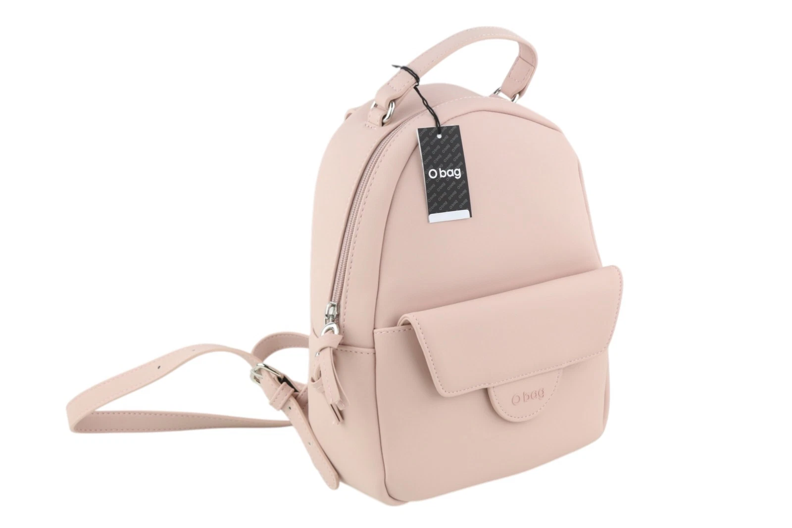 O Bag Sofia Women Bag OS Light Pink Double Handle Backpack Zip Closure Logo - O Bag