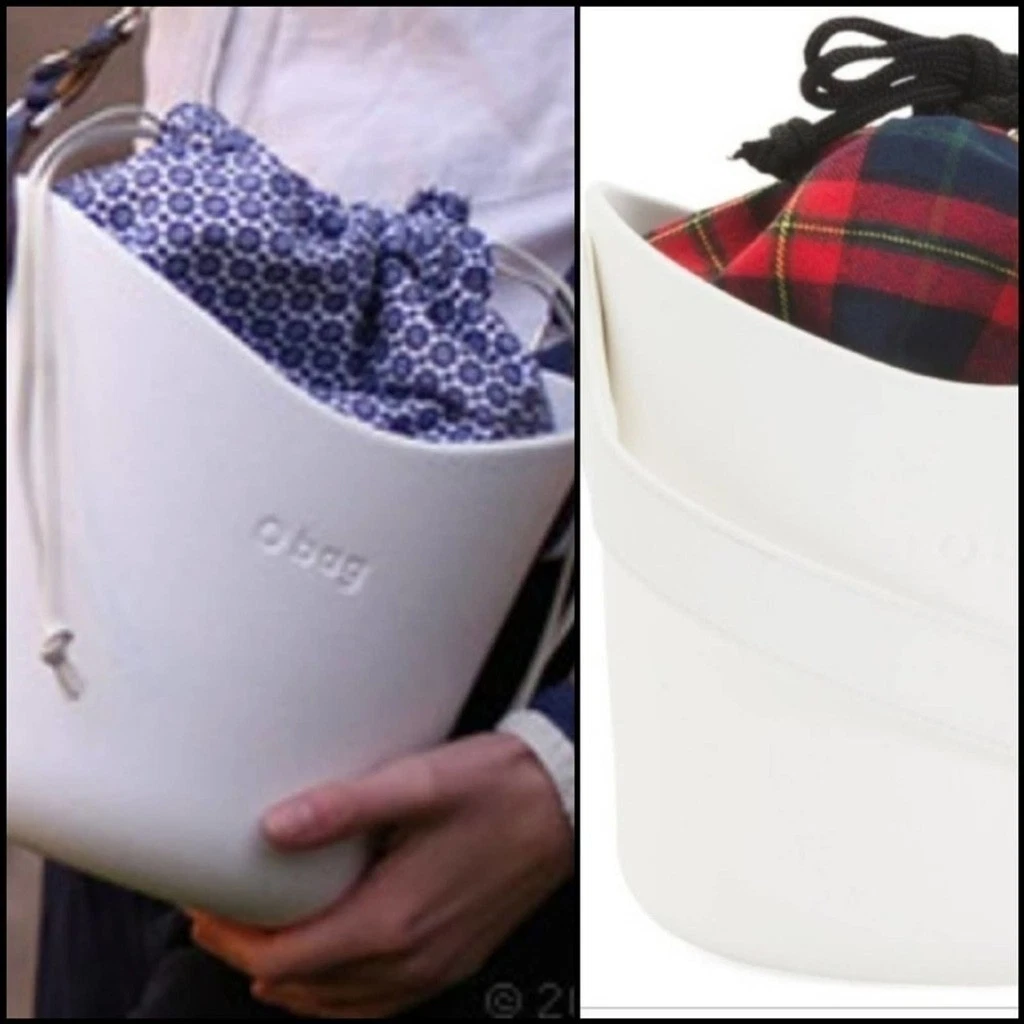 NEW! O BAG Plaid Drawstring Crossbody Bucket Purse. - O Bag