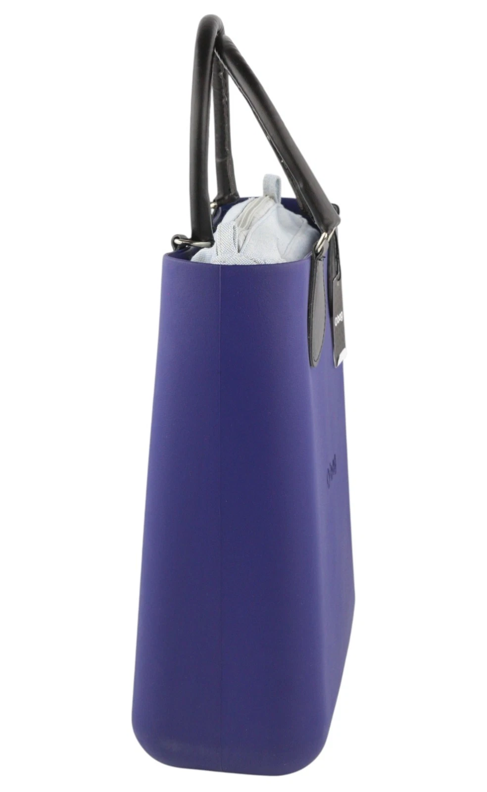 O Bag Chic Women Bag OS Blue Twin Handles Inner Pouch Mini Square Tote Logo - O Bag