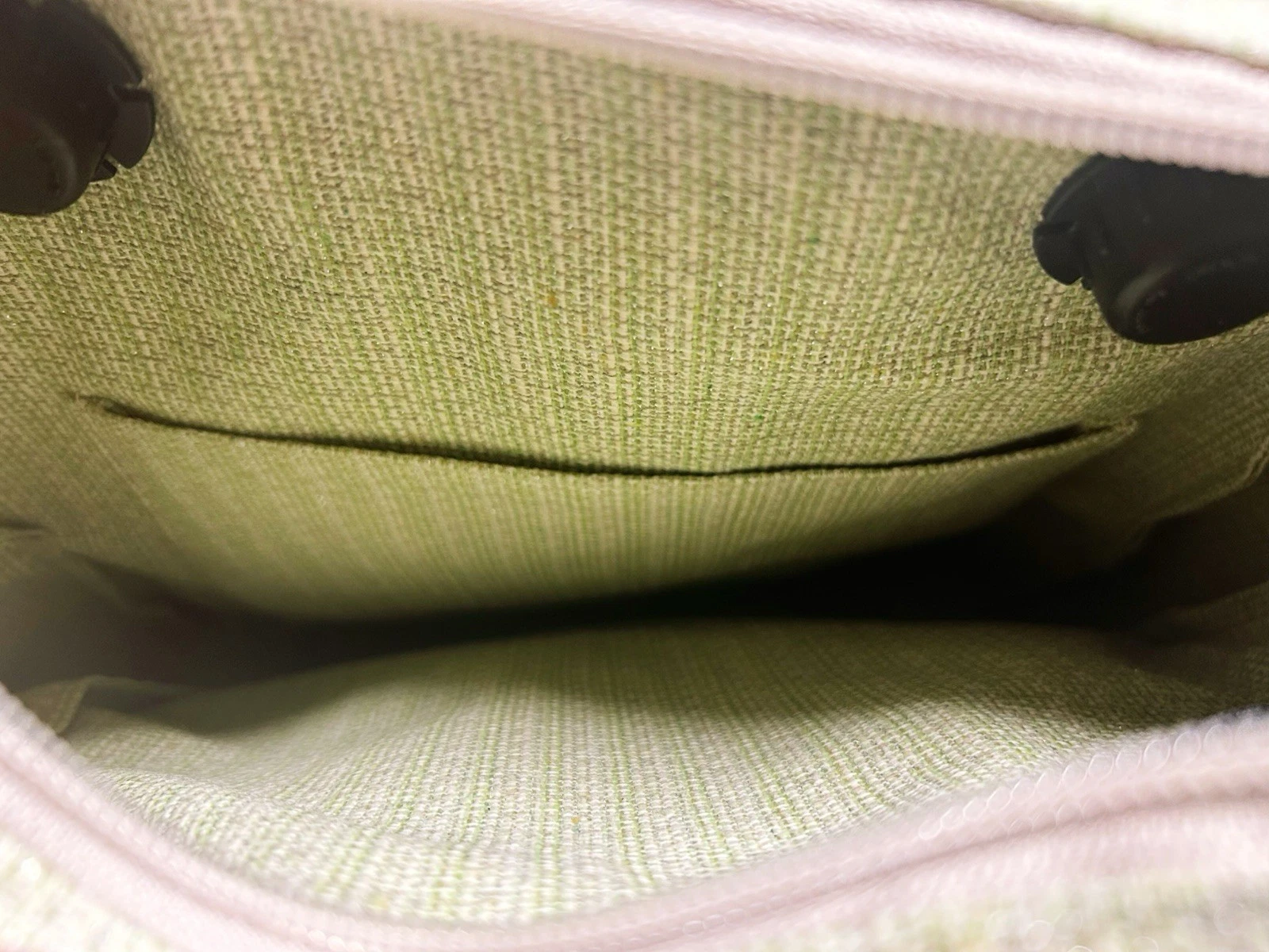 O bag Olive Green Rubber Tote Handbag w Removable Liner Insert Made In Italian - O Bag