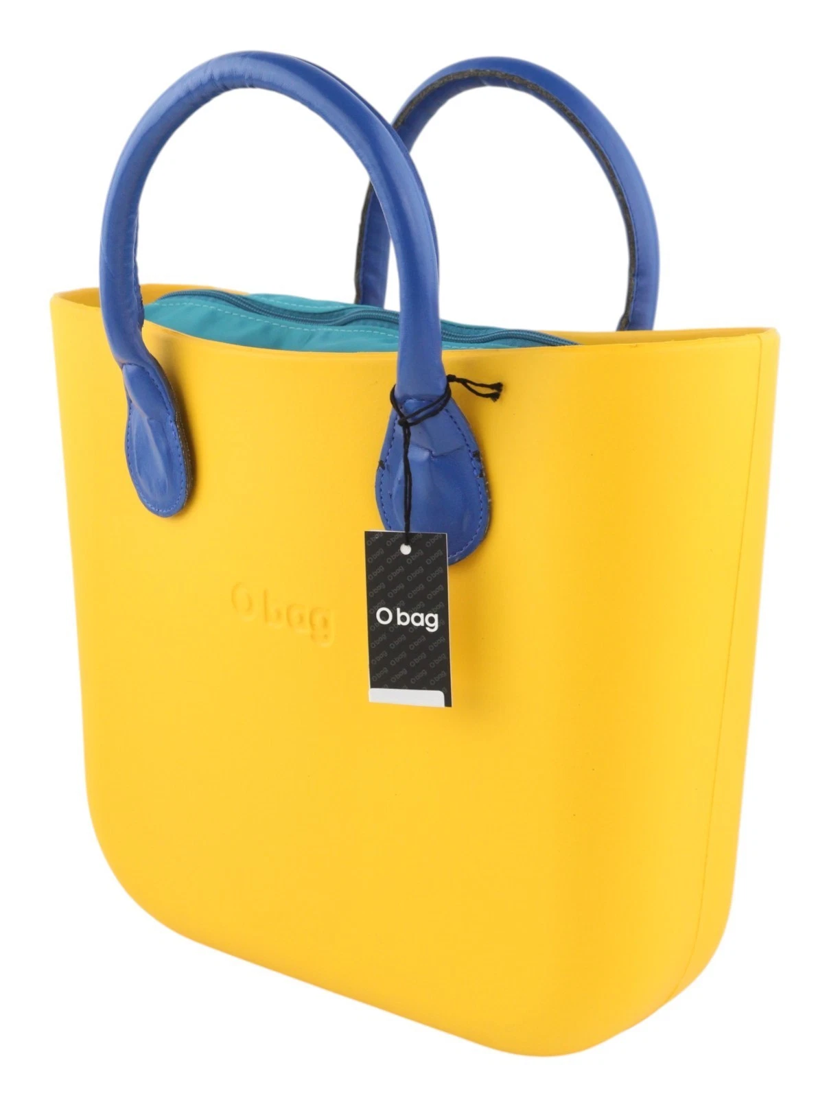 O Bag Mini Women's Bag OS Yellow Blue Double Handles Zipper Square - O Bag