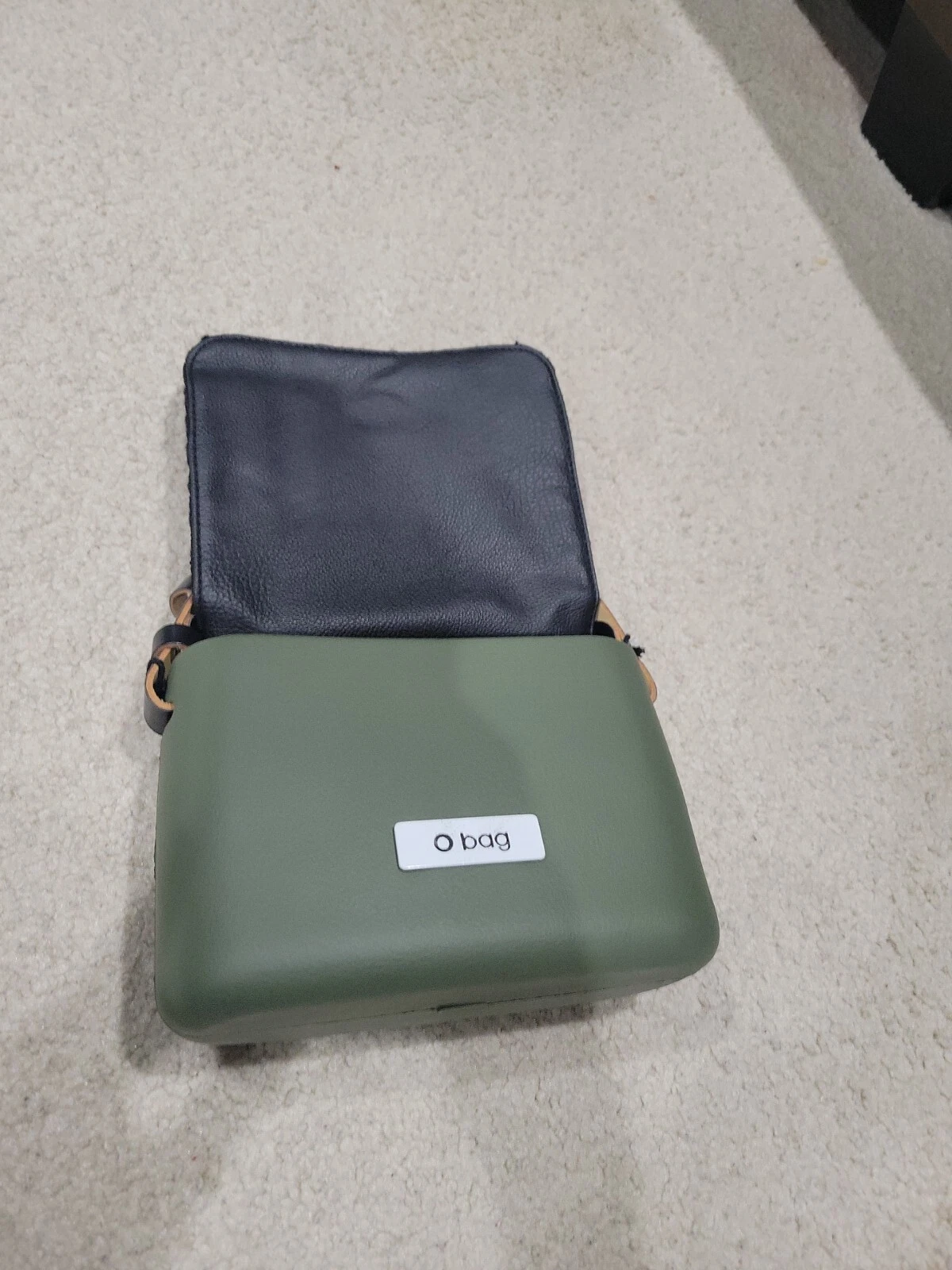 O BAG Small Purse Bag with Handle Italian Made Black Olive Green NEW. - O Bag