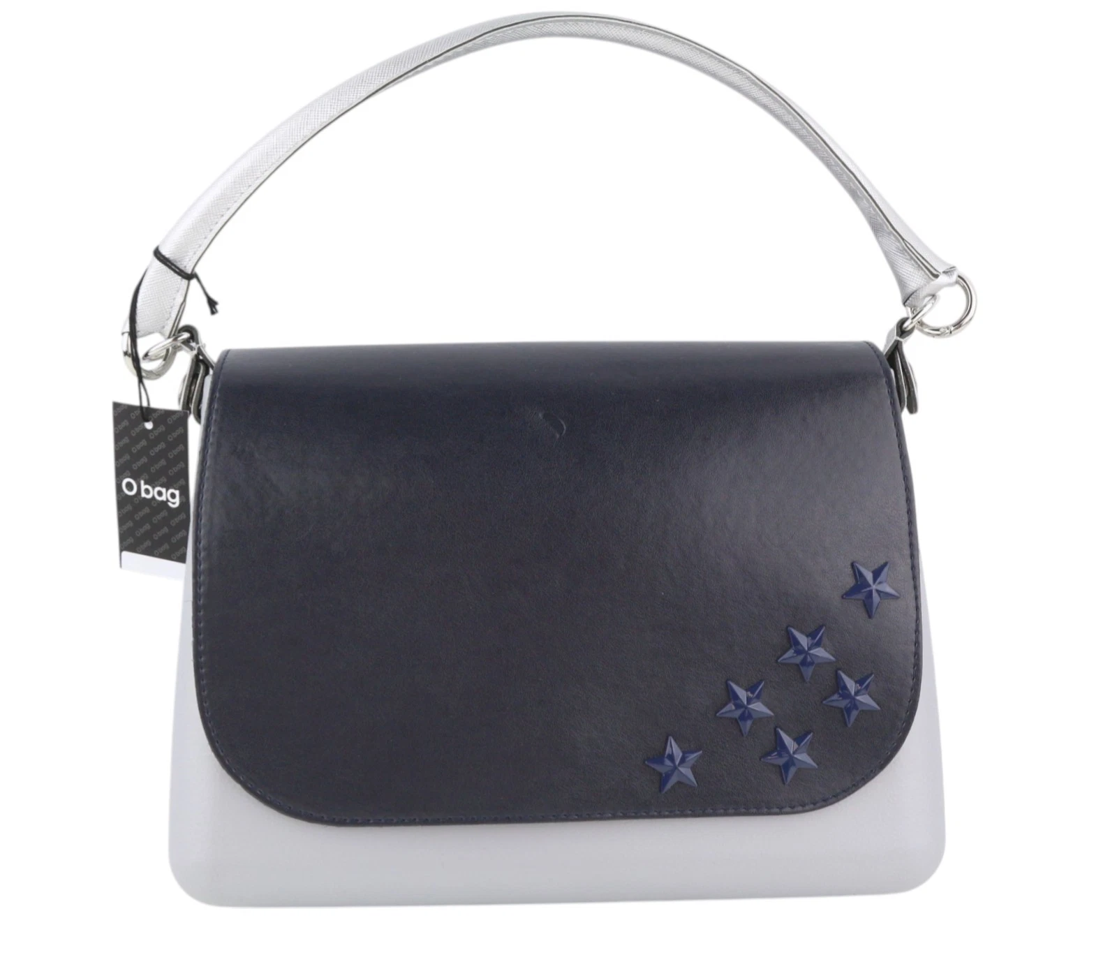 O Bag Glam Women Bag OS Grey Stars Handle Clasp Crossbody - O Bag