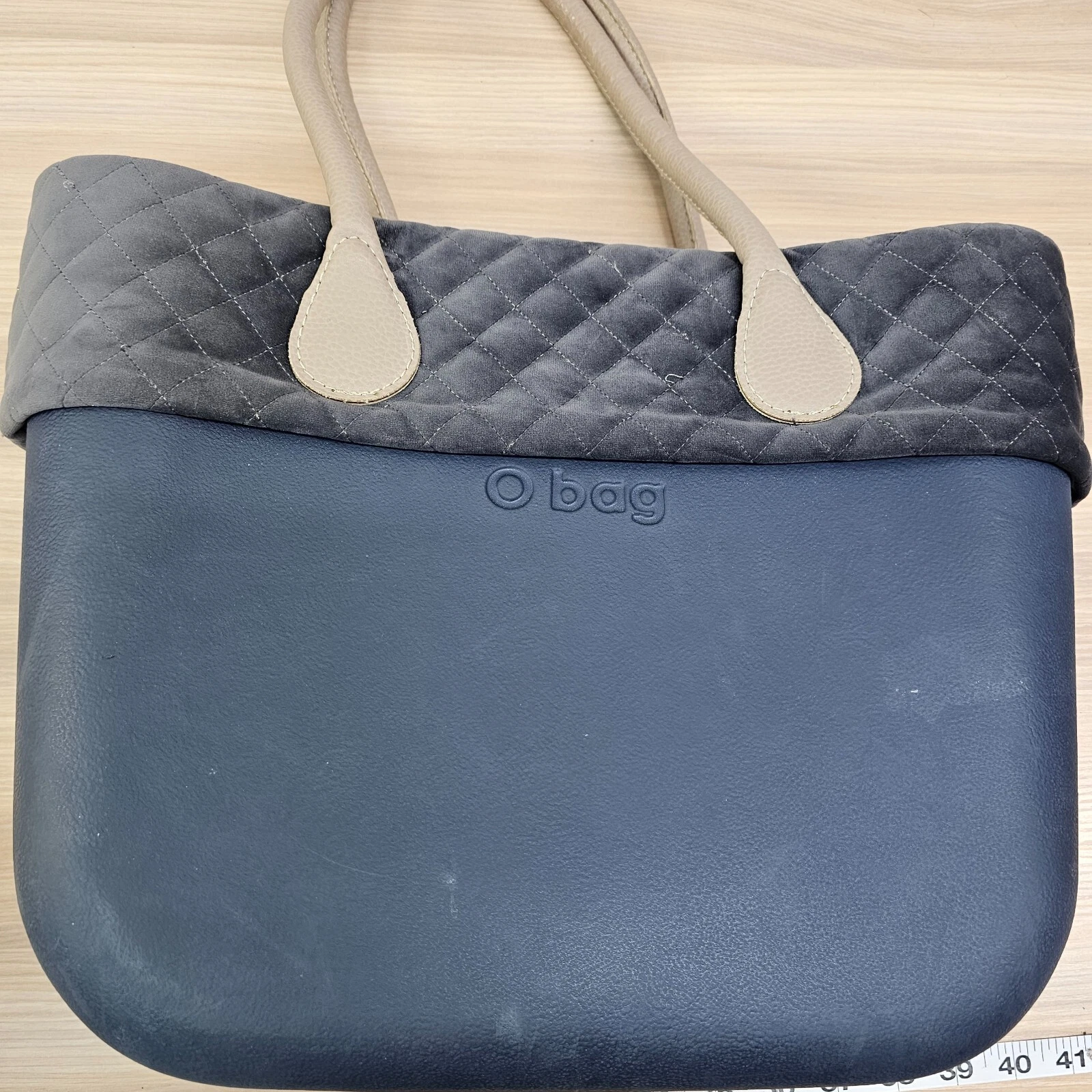 Womens Tote Bag Italian Blue Dark O BAG Removable Liner Pouch Rubber Beach ITALY - O Bag