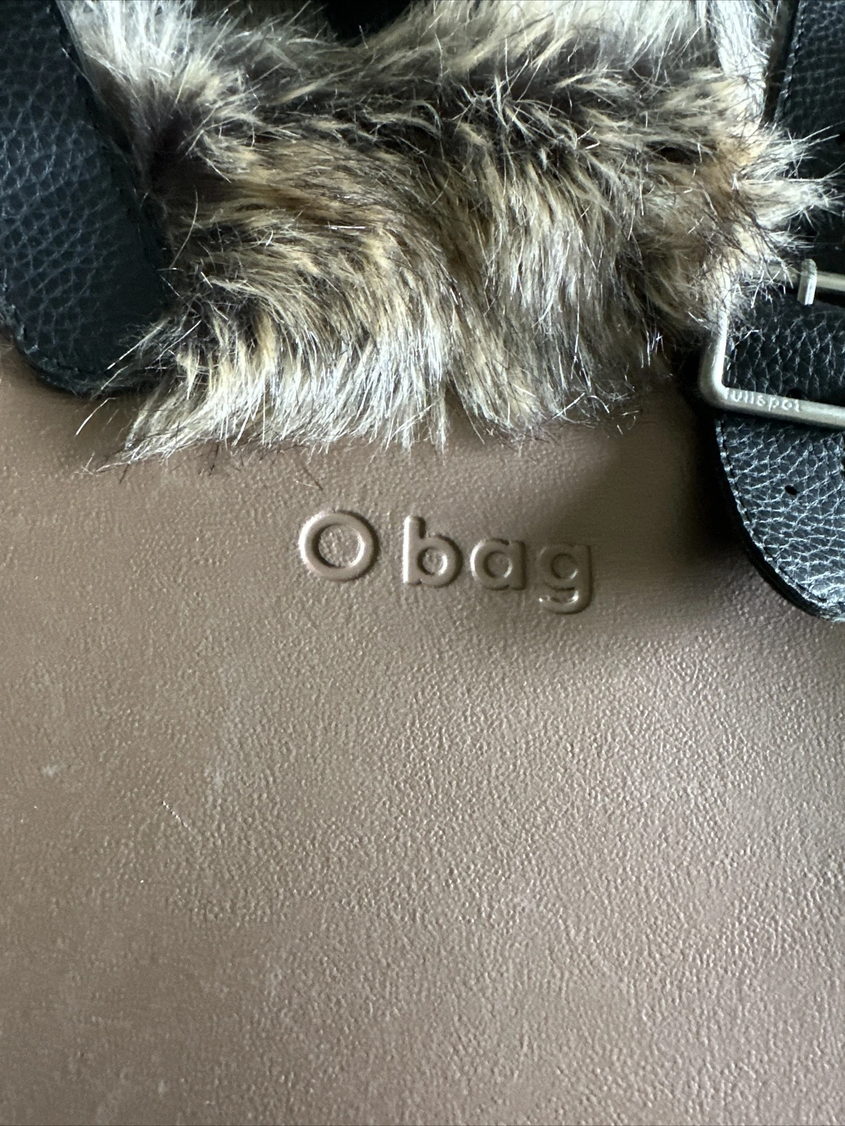O Bag. Copper Color With Faux Fur Insert. Also has crossbody strap. - O Bag