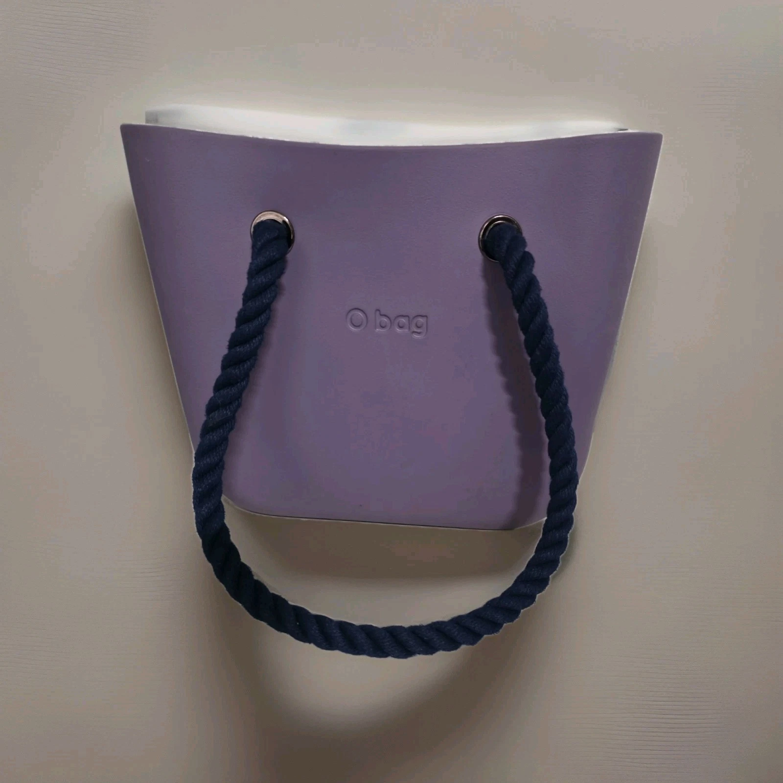 O bag Italian purple handbag Purse Waterproof Tote Rope Handles Made in Italy - O Bag