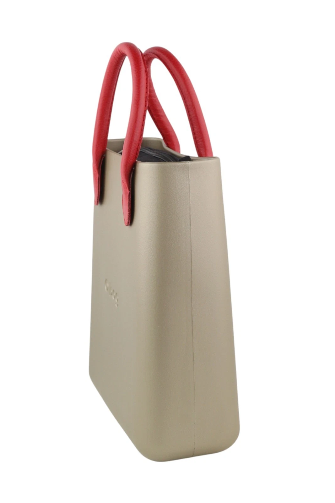 O BAG Chic Women bag OS Brown Gold Inner bag Logo Square Tote Handles - O Bag