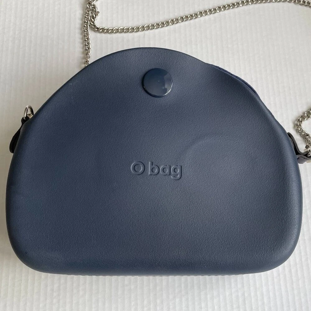 OBag Moon Bag Blue Silver Chain Crossbody - O Bag