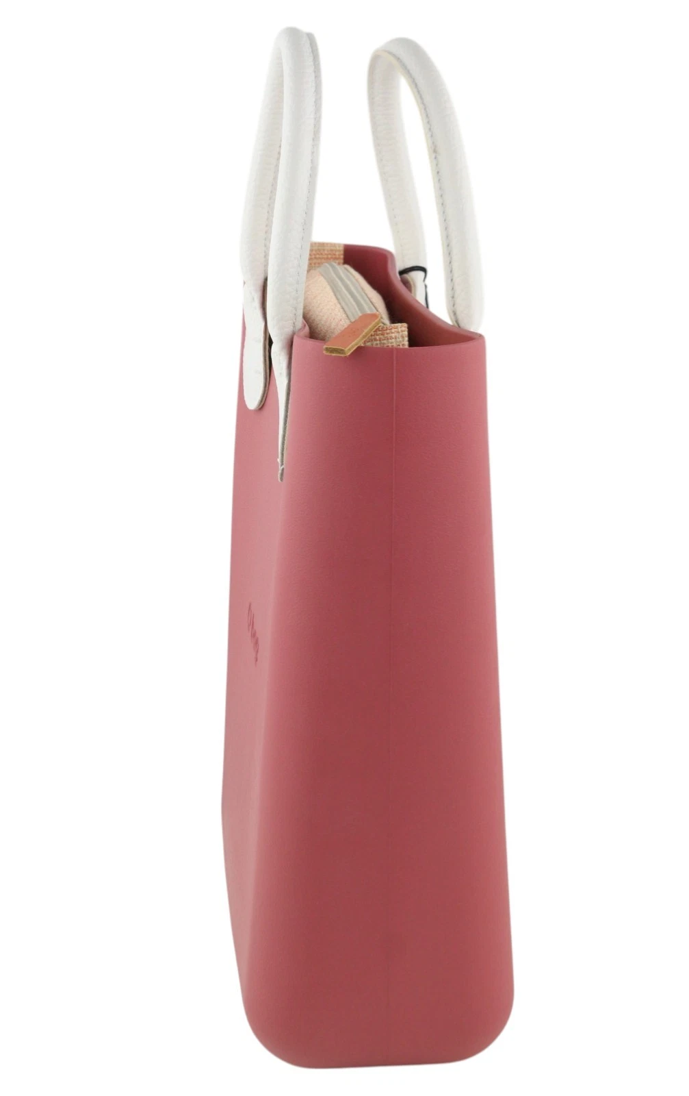 O Bag Chic Women Bag OS Pink Dual Handles Inner Pouch Mini Square Tote Logo - O Bag