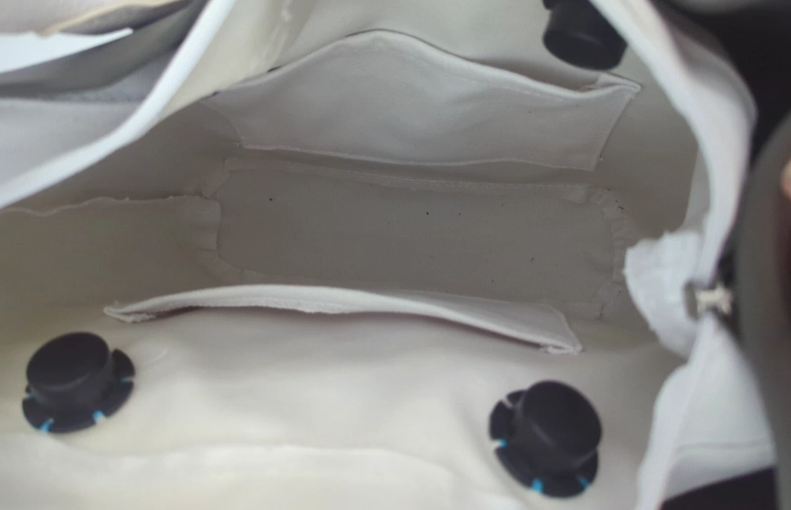 O BAG Womens Shoulder Tote Purse Gray & White Rubber Removable Canvas Insert - O Bag