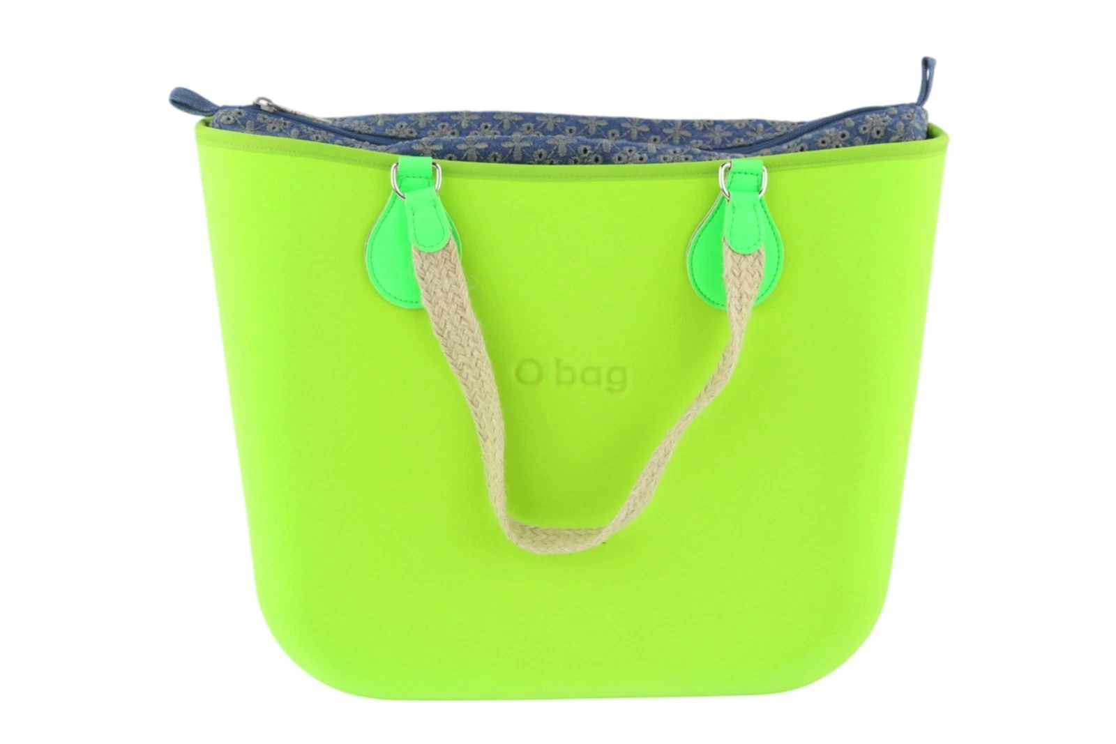 O Bag Armenia Women's Bag OS Neon Green Inner Double Handle Tote Bag Logo - O Bag