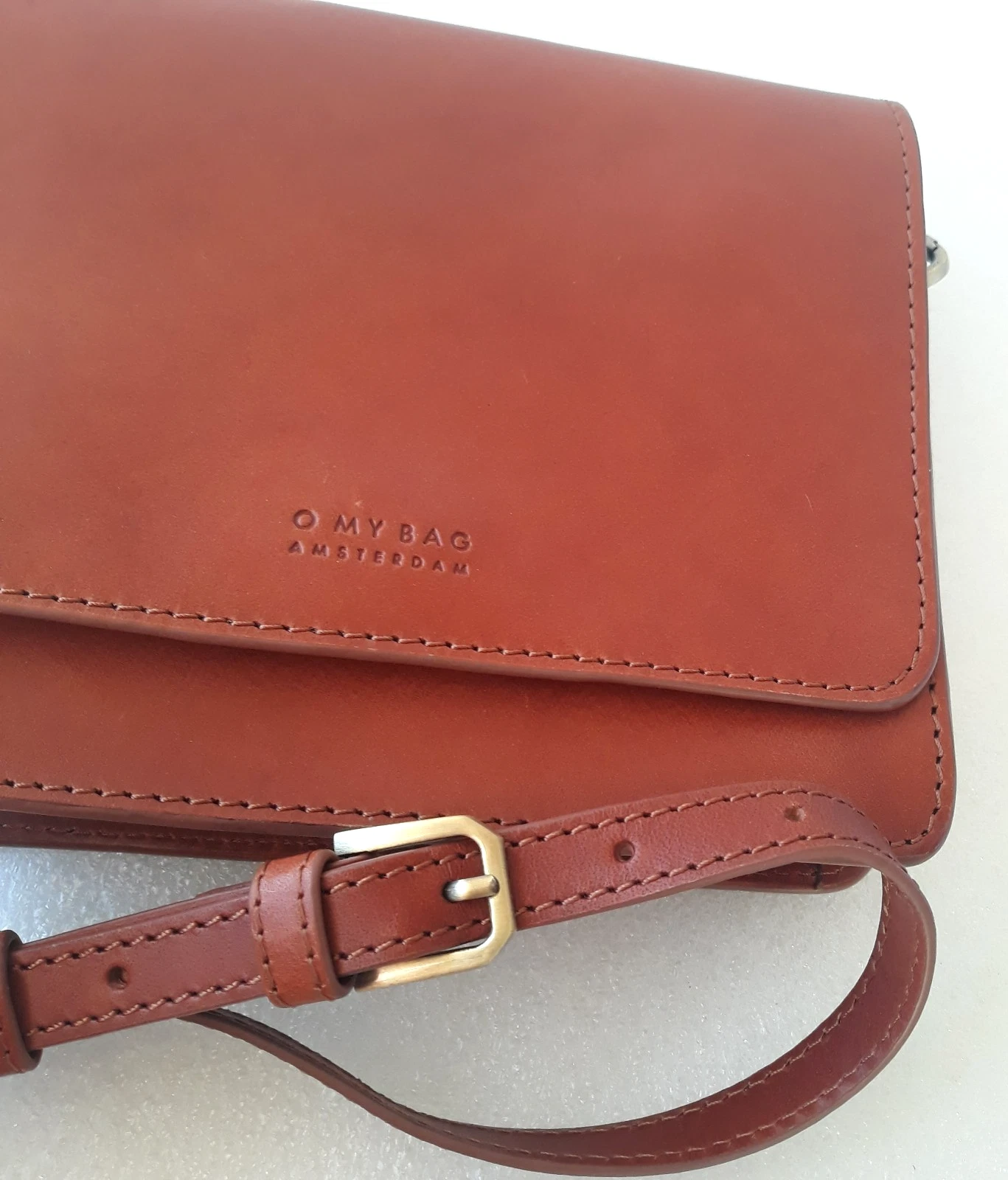 O MY BAG ~ Amsterdam ~ Crossbody Small Bag Purse Brown Leather ~ Magnetic ~ New - O Bag