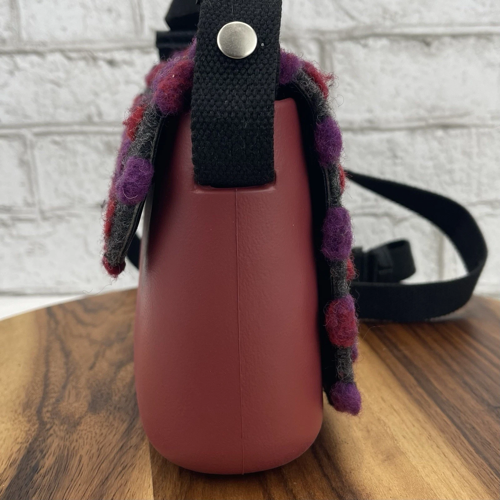 Obag O Bag O Pocket OPKO9 Womens EVA Wool Polka Dot Crossbody Bag Purse Italy - O Bag