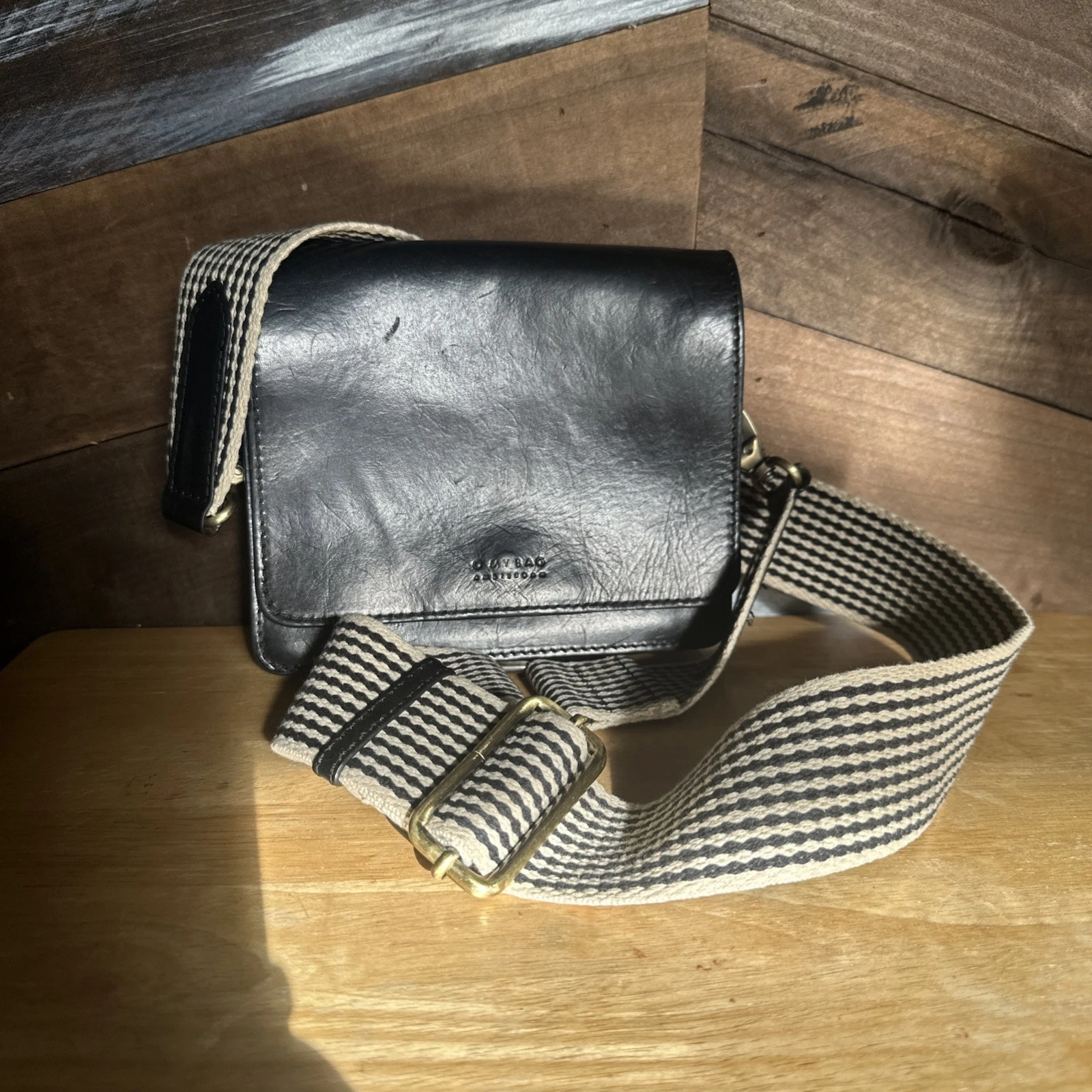 O my Bag Amsterdam Vegan Leather Audrey Mini Black Crossbody Purse - O Bag