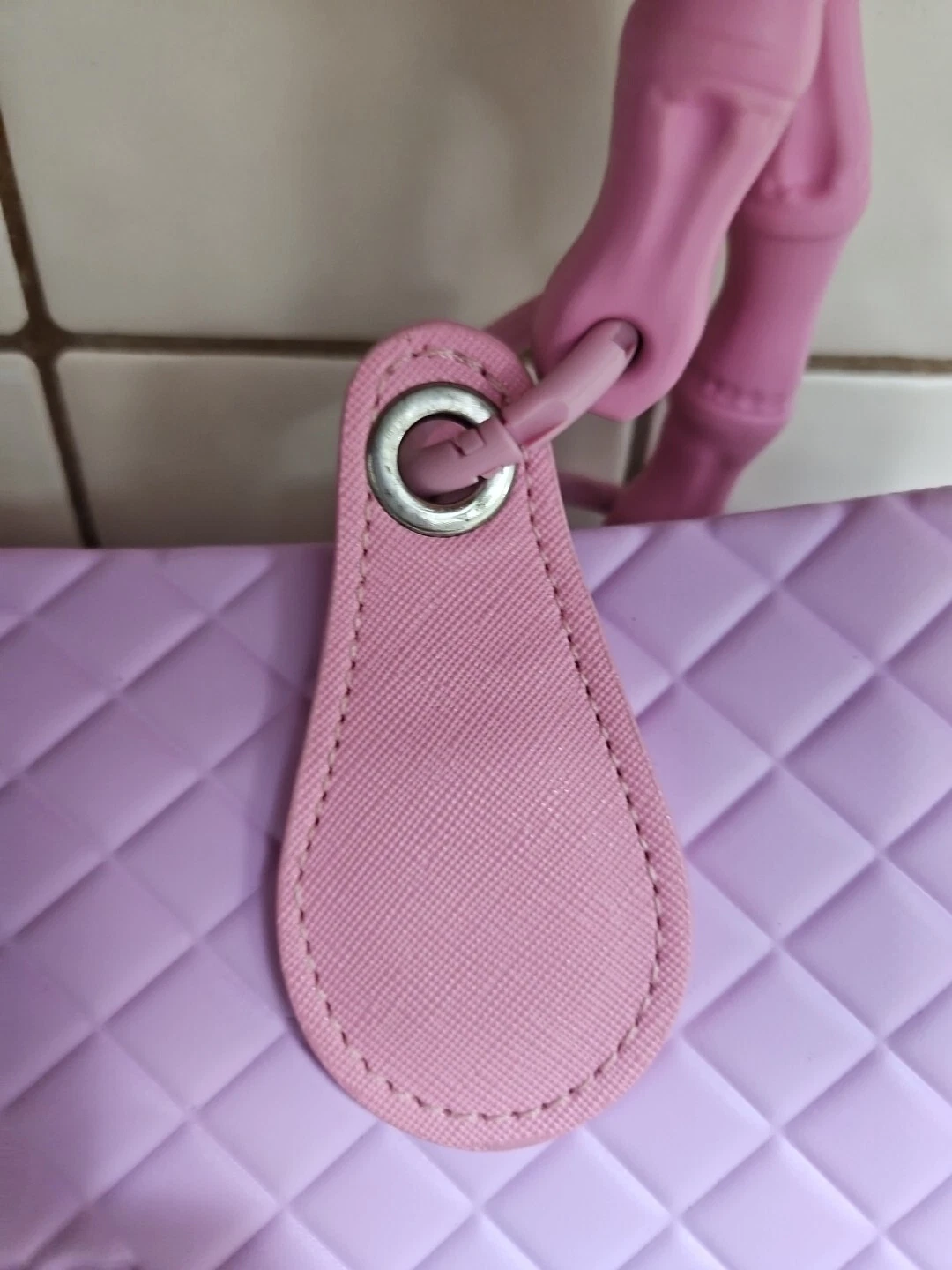 O Bag Tote Lilac Purple Washable Double Shoulder Handbag Lined Beach Scene Tote - O Bag