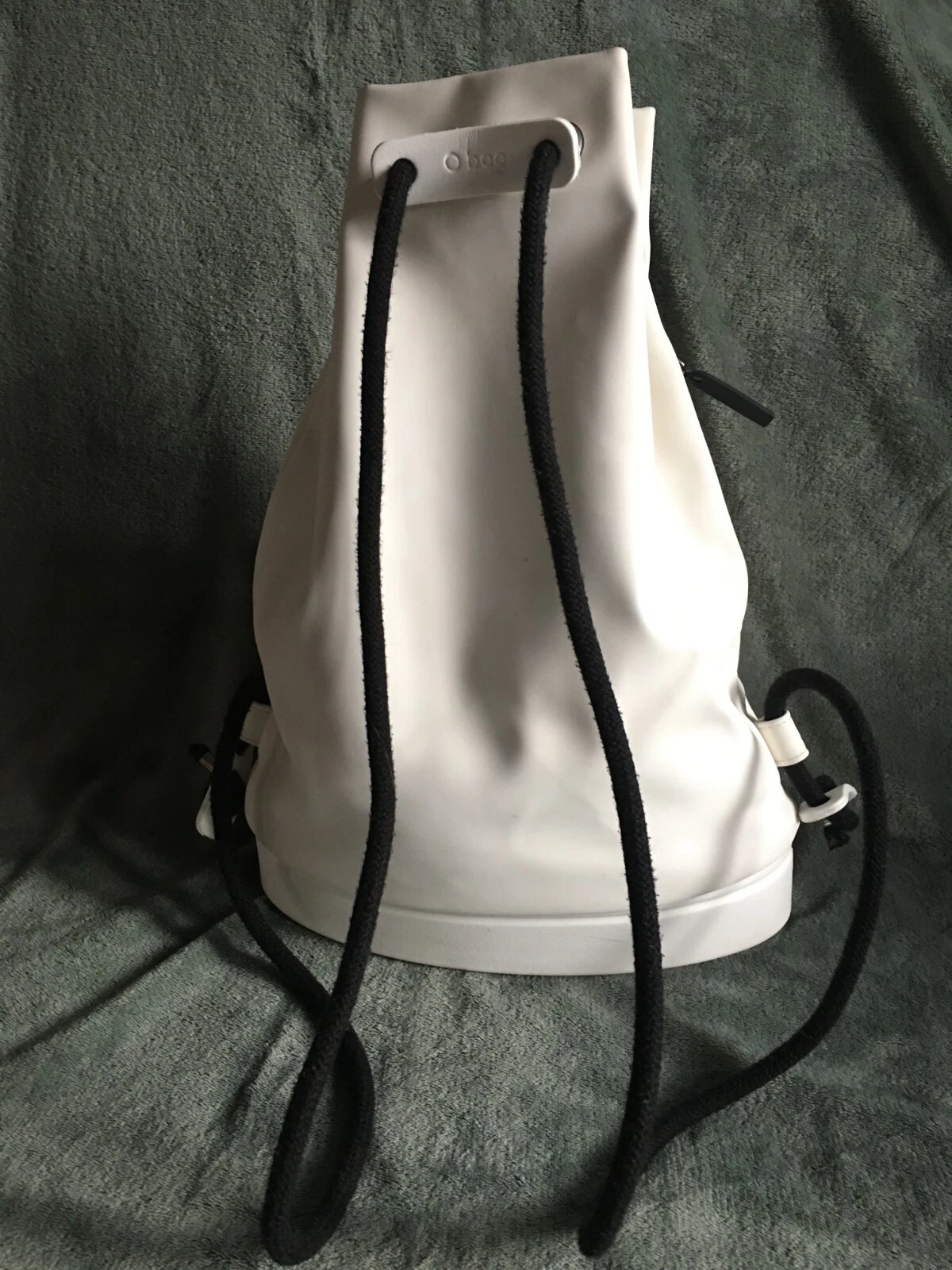 O Bag White Adjustable Drawstring Backpack Italy - O Bag