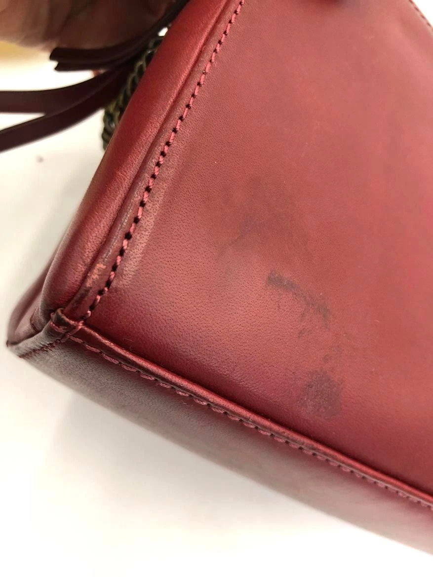 O My Bag Wine Red Leather Chain Shoulder Bag Used Ladies From Japan - O Bag