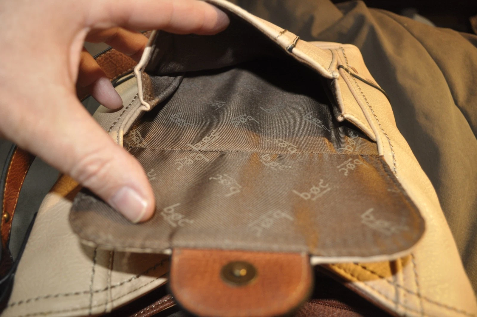 b.o.c. Crossbody Bag, Tan and Brown, Used - O Bag