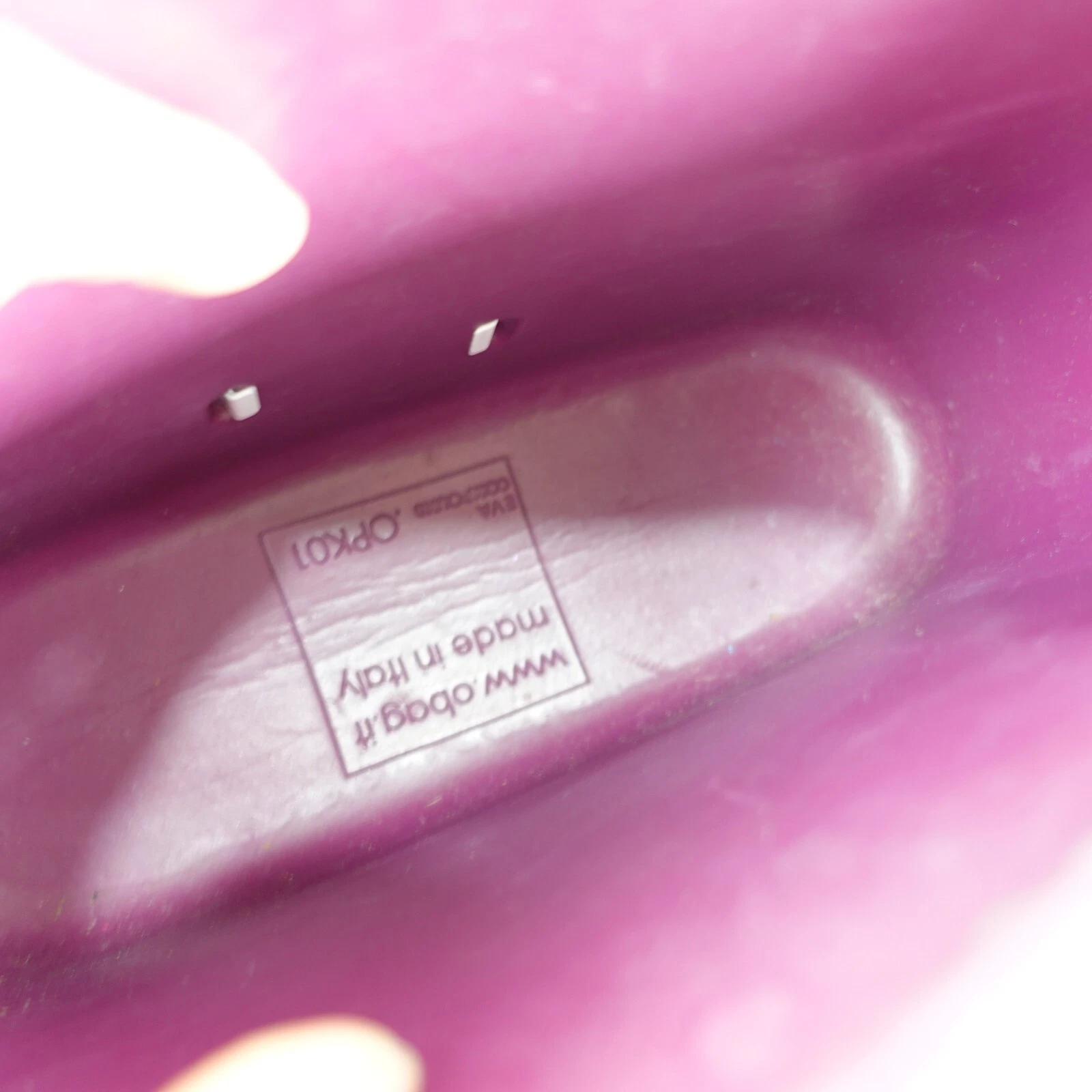 Plum Crossbody Purse Sling Gold Chain Small Italian Rubber Bag Clutch ITALY - O Bag