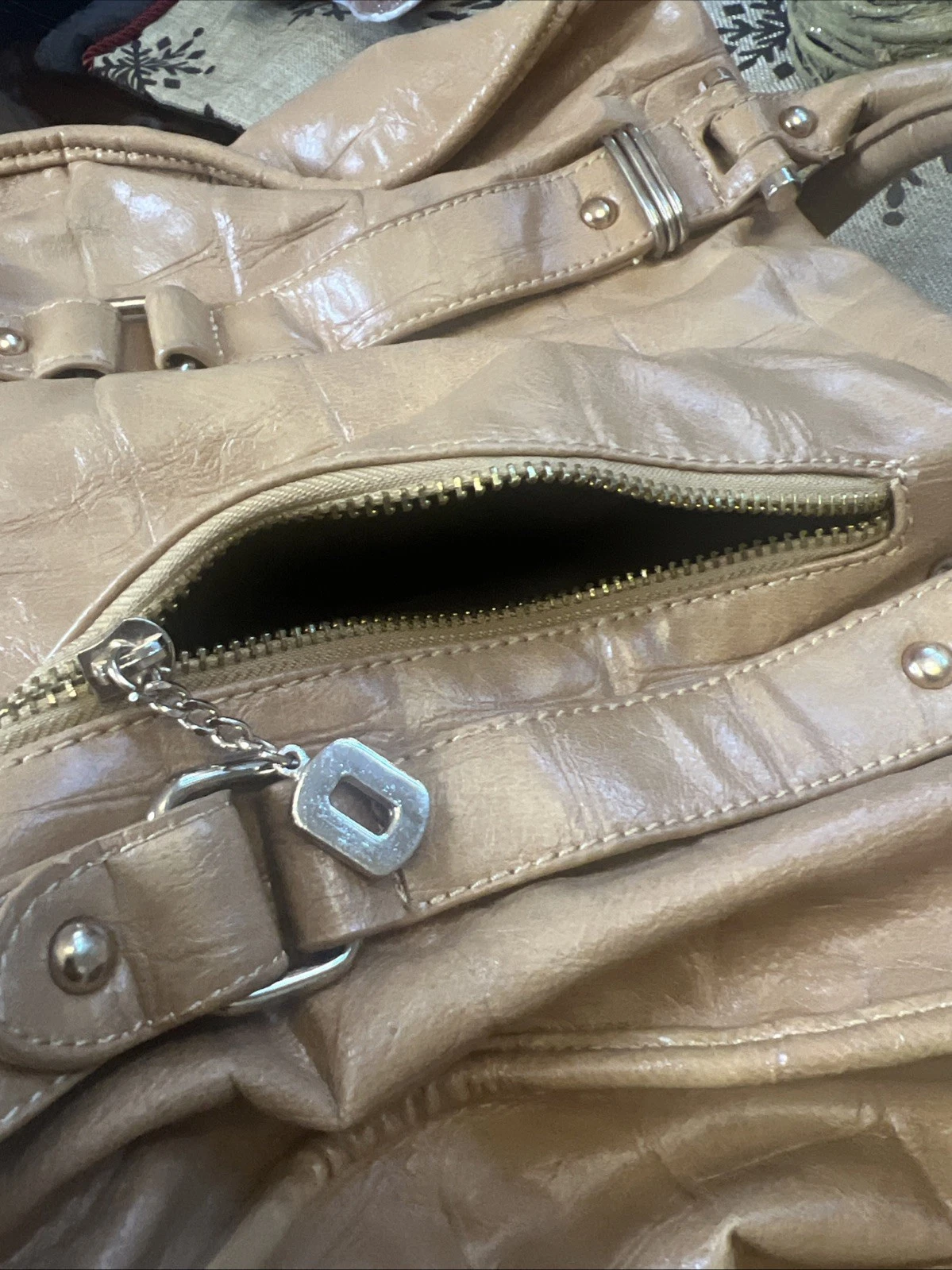 “O BAG “ ITALIAN MADE BAG Croc Embossed Buckle Style Handbag Shoulder Bag - O Bag