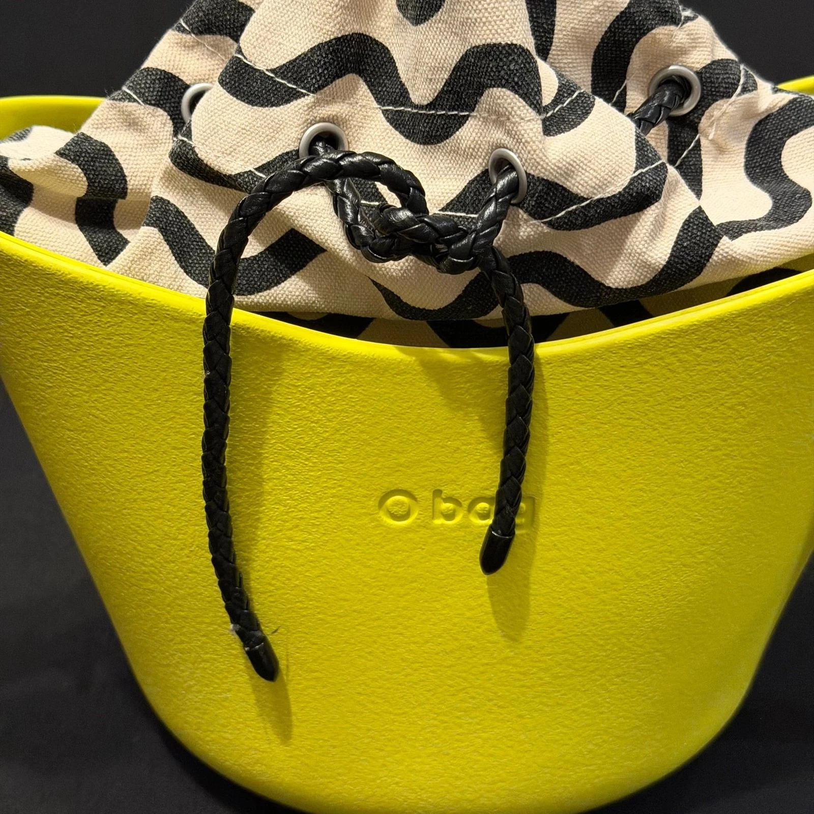 O Bag Made In Italy EVA Compound Basket Tote Crossbody Bag Yellow - O Bag