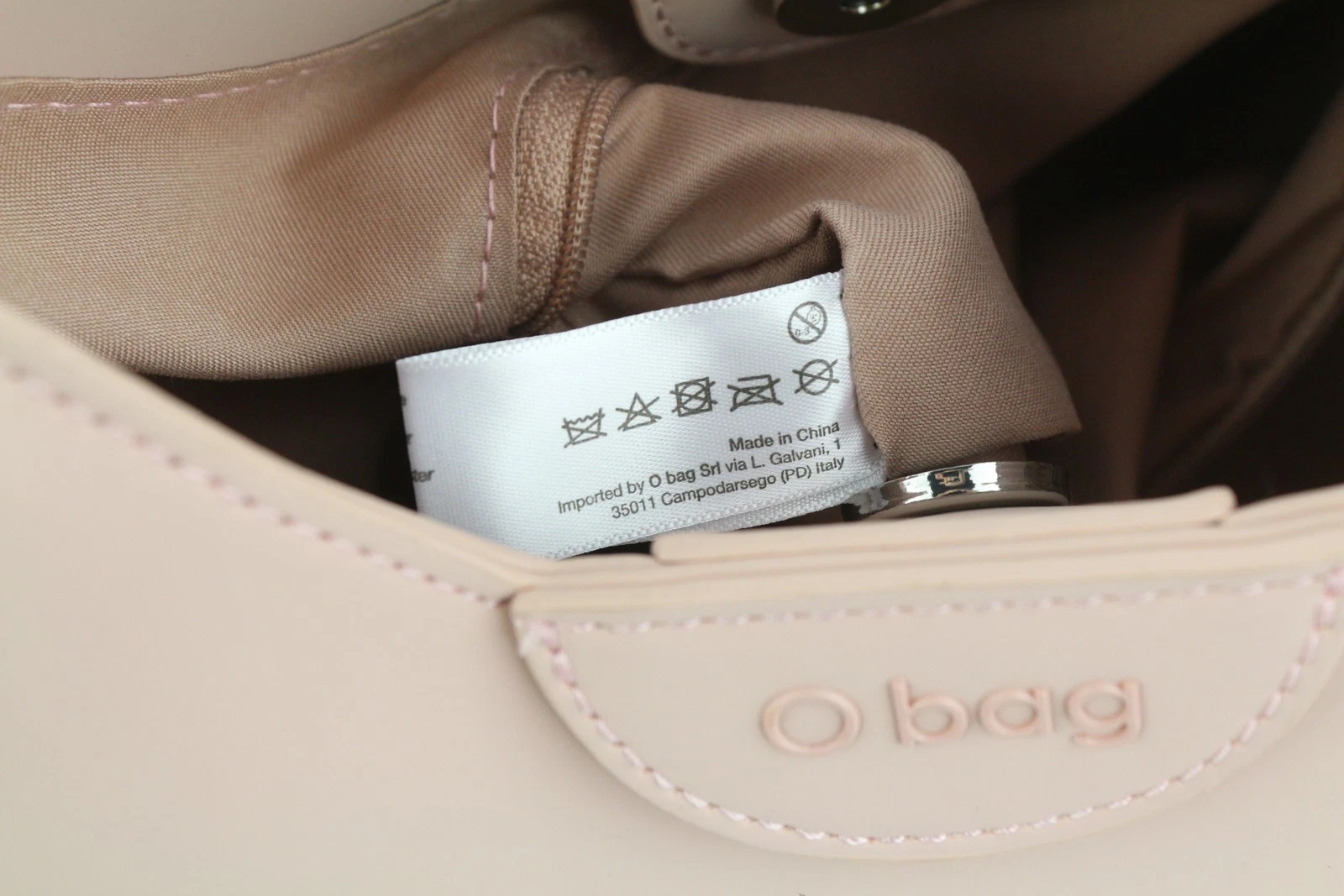 O Bag Ginevra Women Bag OS Light Pink Lined Hobo Crossbody Magnetic Closure - O Bag