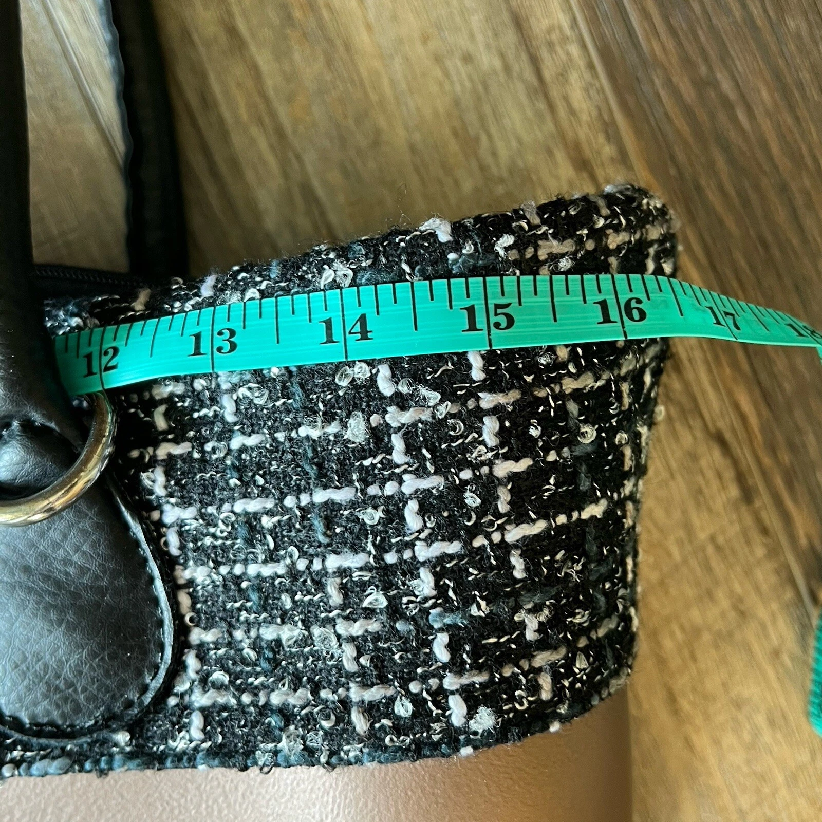 O bag Obag Italy Bronze Brown / Black Handles & Tweed Insert Tote Purse Handbag - O Bag